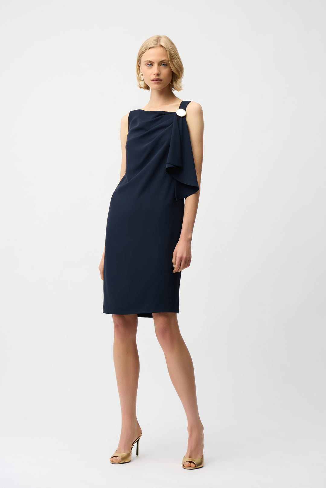 Joseph Ribkoff Shift Dress With Asymmetrical Neckline Style 261134 DECABANA Joseph Ribkoff Shift Dress With Asymmetrical Neckline Style 261134 DECABANA
