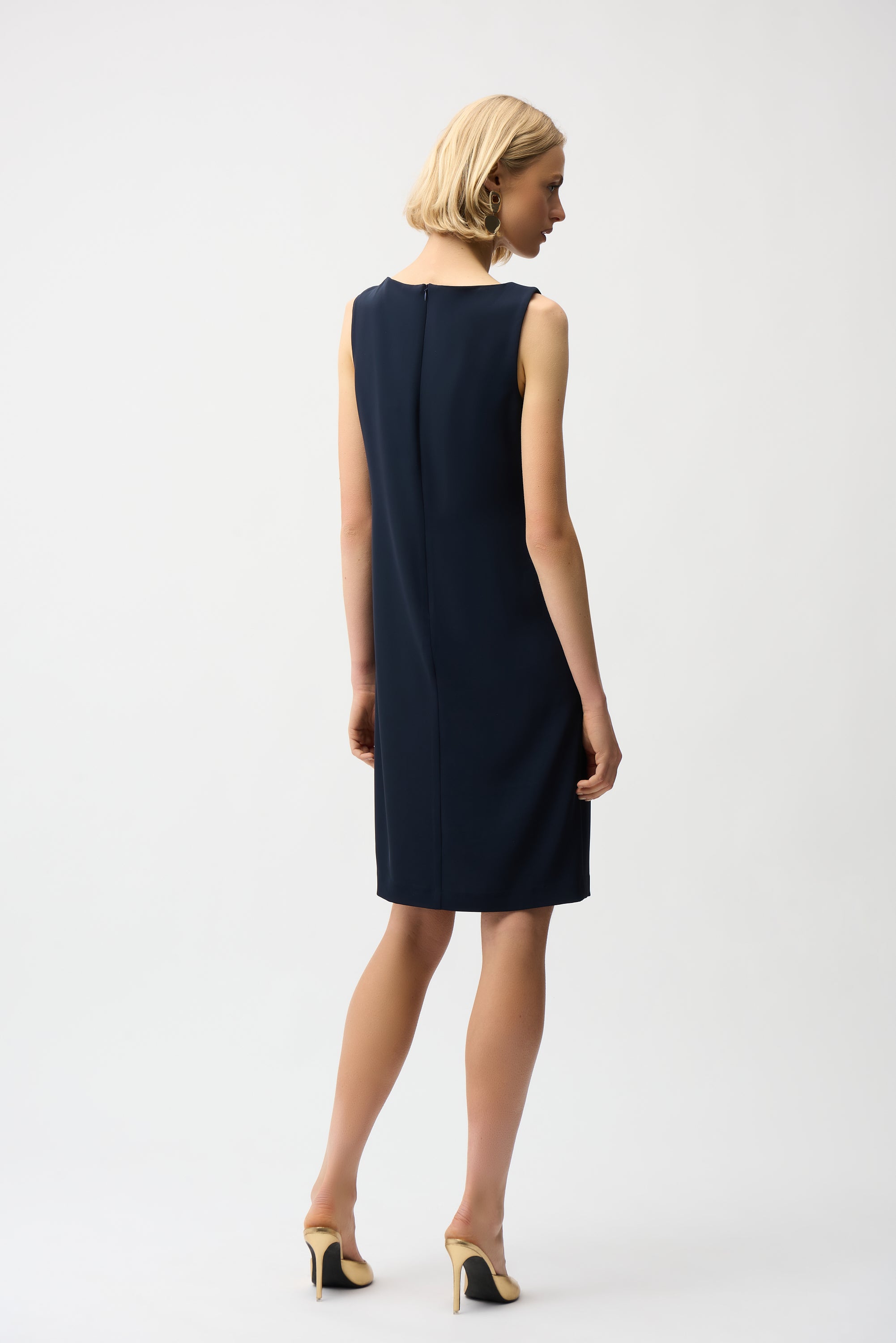 Joseph Ribkoff Shift Dress With Asymmetrical Neckline Style 261134 DECABANA Joseph Ribkoff Shift Dress With Asymmetrical Neckline Style 261134 DECABANA