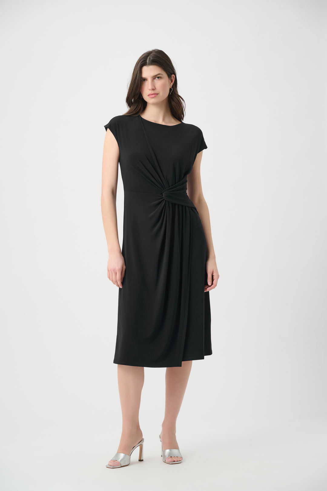 Joseph Ribkoff Silky Knit A Line Dress With Wrap Skirt Style 261146