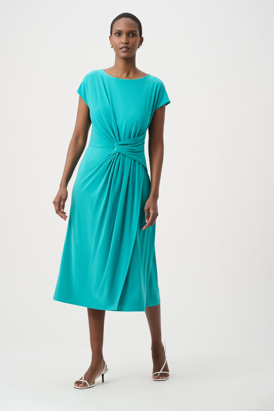 Joseph Ribkoff Silky Knit A Line Dress With Wrap Skirt Style 261146