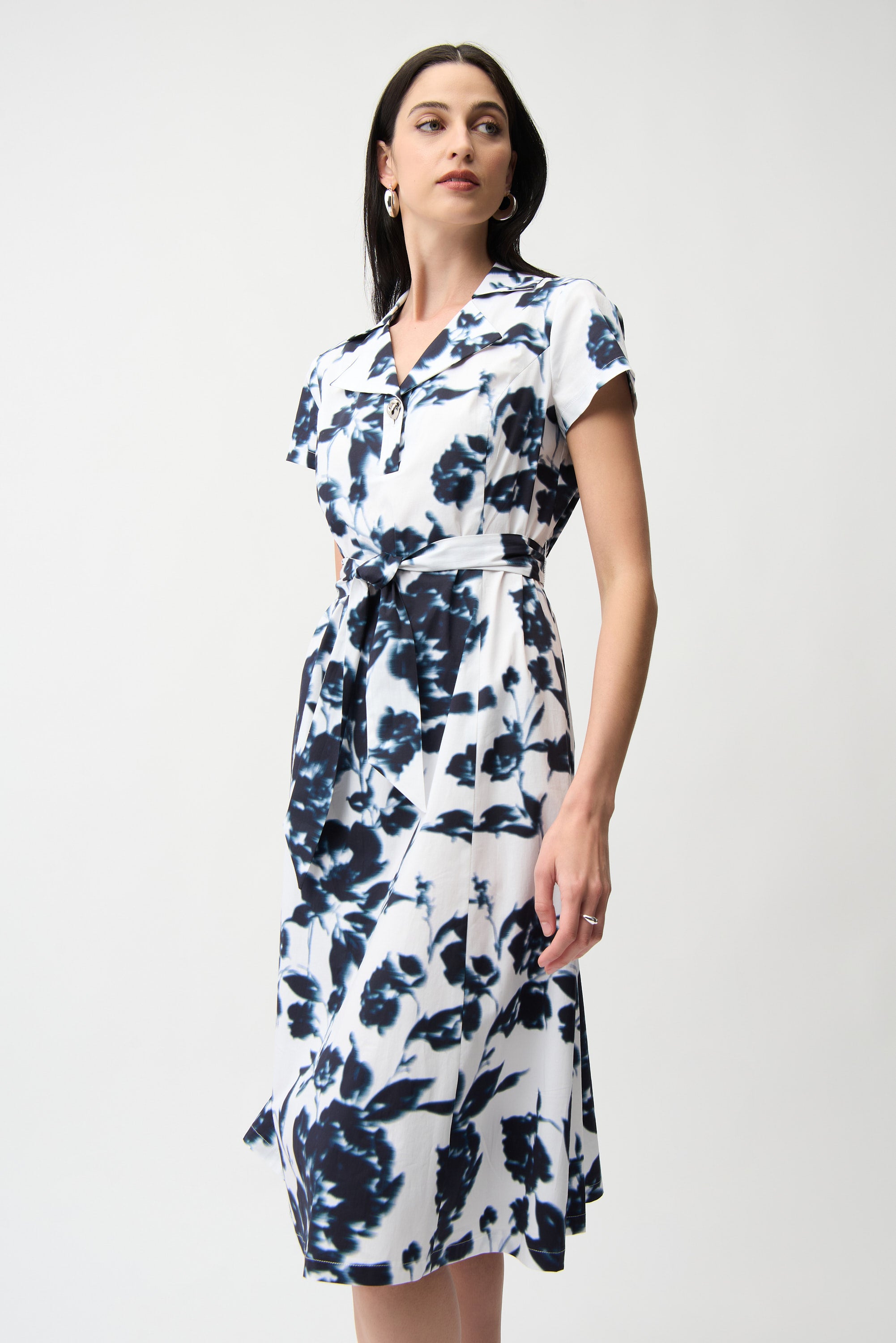 Joseph Ribkoff Floral Print Fit And Flare Shirt Dress Style 261147 – DECABANA Joseph Ribkoff Floral Print Fit And Flare Shirt Dress Style 261147 – DECABANA