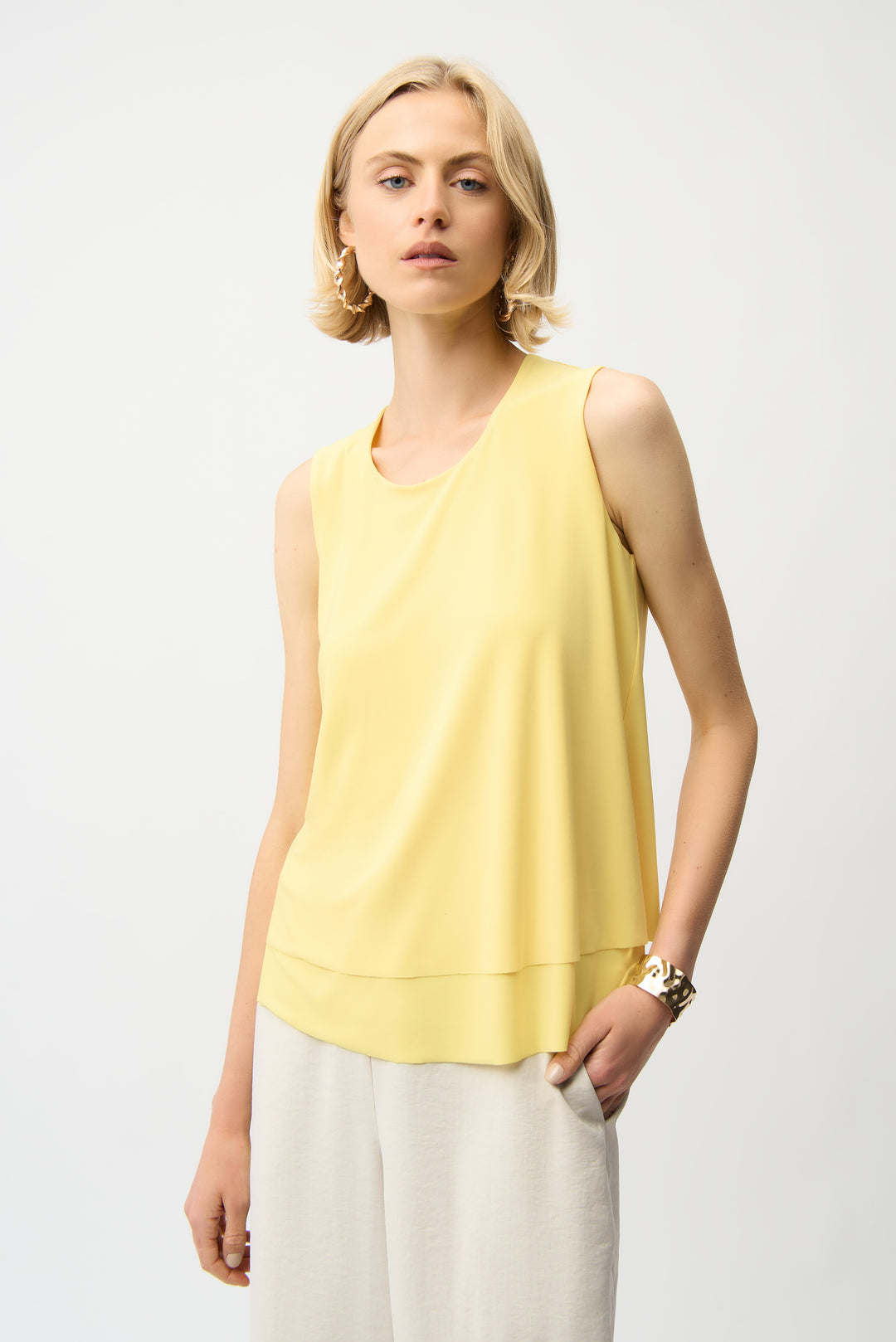 Joseph Ribkoff Silky Knit Layered Sleeveless Top Style 261189