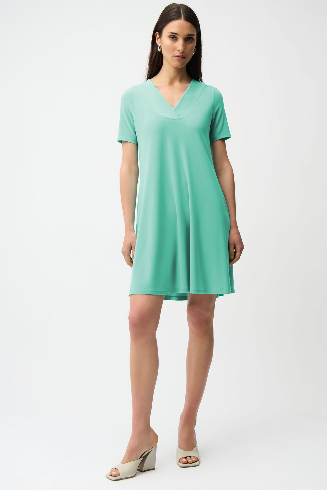 Joseph Ribkoff A-Line Dress With Overlapping V-neckline Style 261210