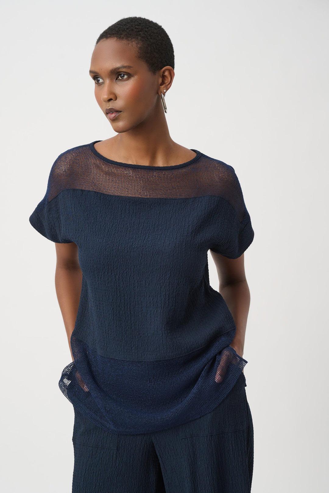 Joseph Ribkoff Boxy Top With Boat Neckline Style 261247