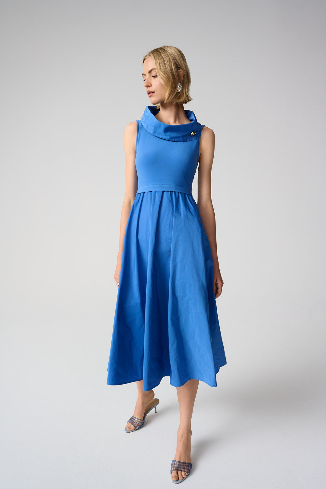Joseph Ribkoff Fit and Flare Dress With Shawl Collar Style 261274 Black / 18 Joseph Ribkoff Fit and Flare Dress With Shawl Collar Style 261274 Black / 18