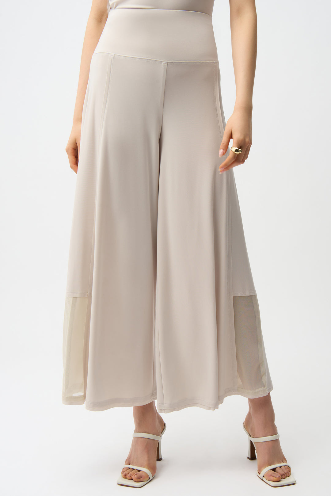 Joseph Ribkoff Silky Knit Wide Leg Pull-On Pants With Mesh Inserts Style 261277.