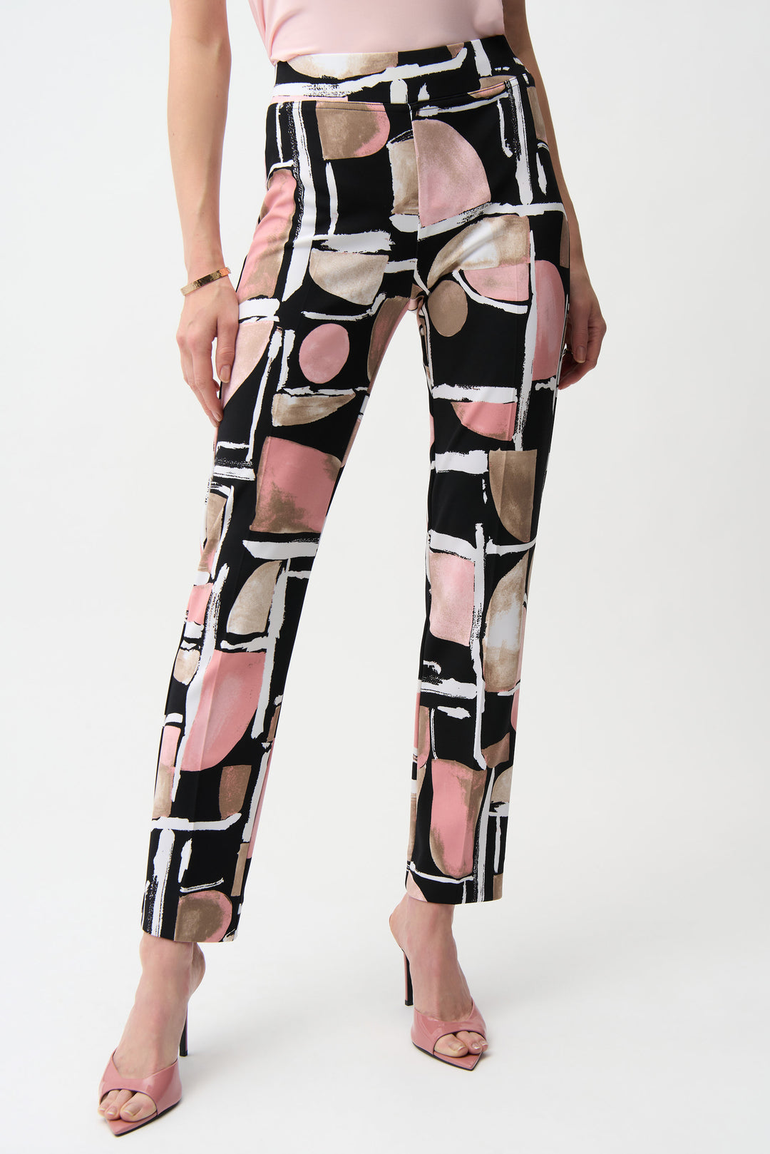 Joseph Ribkoff Silky Knit Abstract Print Straight Pull-On Pants Style 261309.