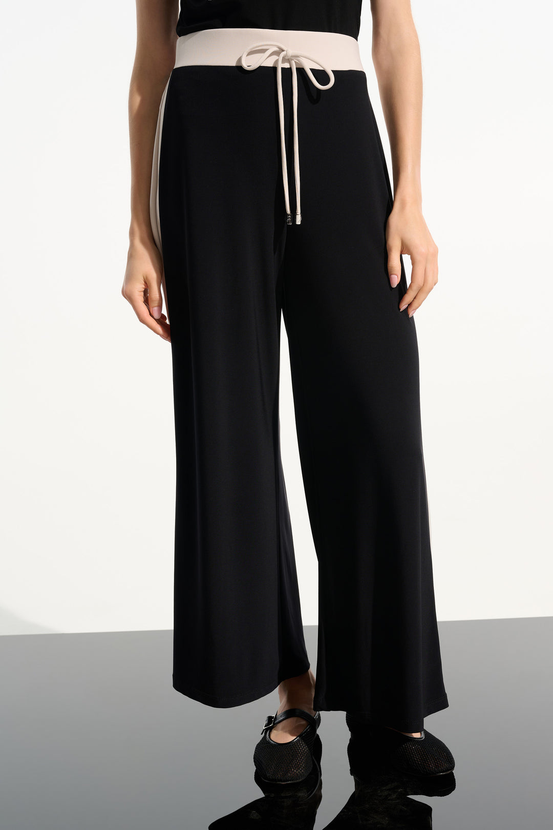 Joseph Ribkoff Silky Knit Color Block Wide Leg Pull-On Pants Style 261612.