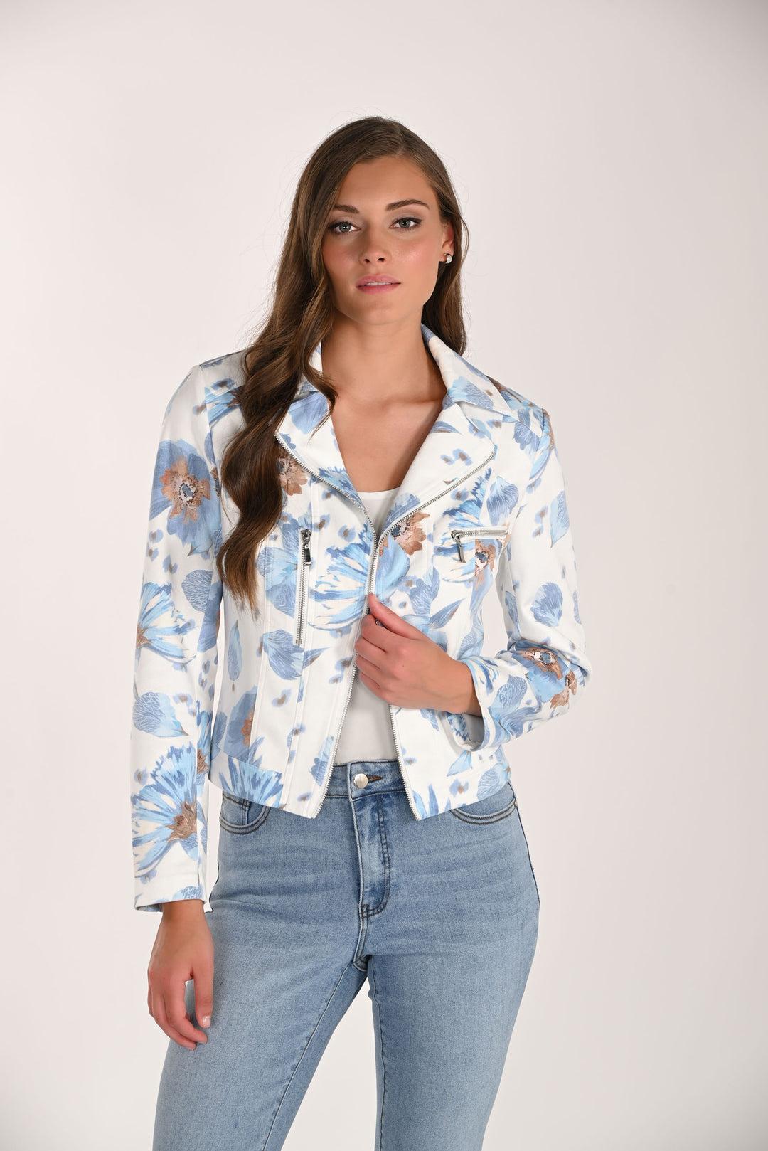 Frank Lyman Floral Moto Style Jacket Style 261618