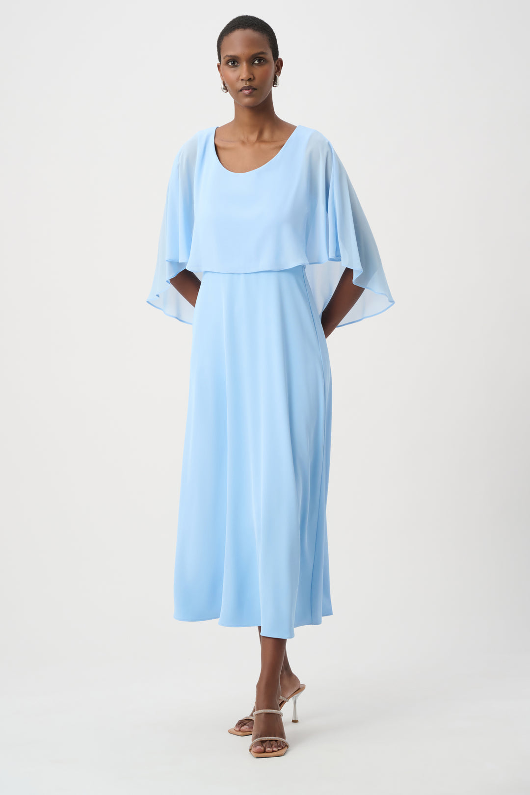 Joseph Ribkoff A-Line Dress With Chiffon Overlay Style 261708 DECABANA Joseph Ribkoff A-Line Dress With Chiffon Overlay Style 261708 DECABANA