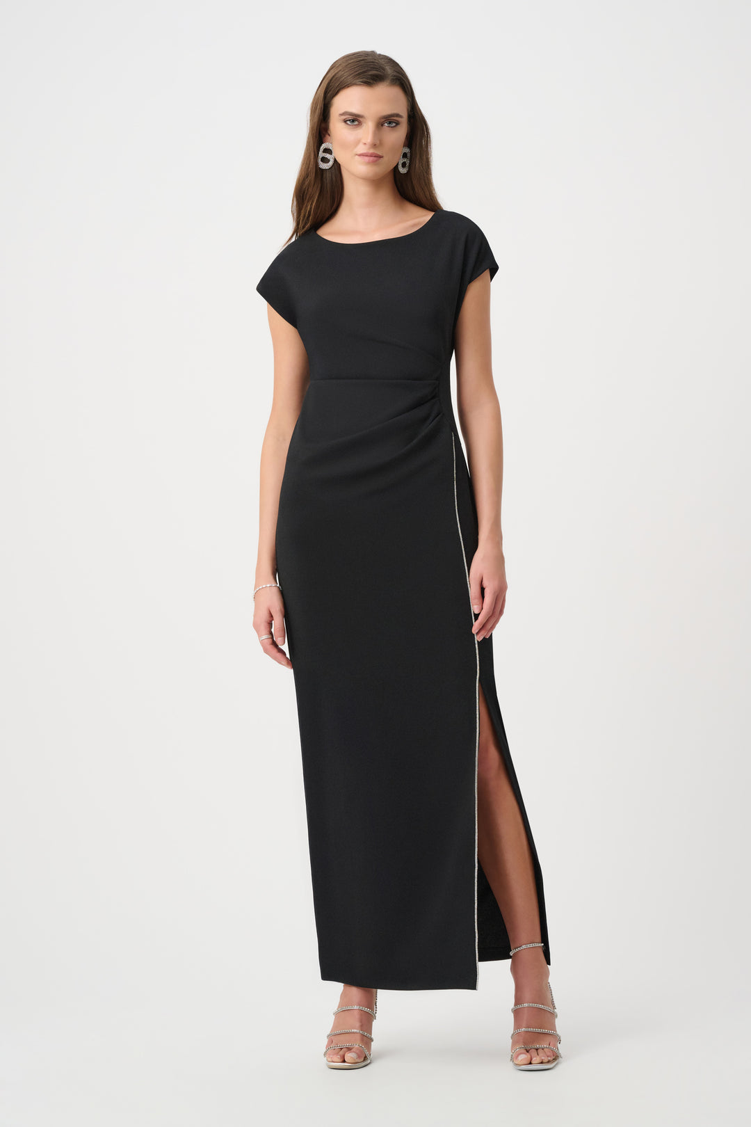 Joseph Ribkoff Sheath Gown With Rhinestones Piping Style 261713F26