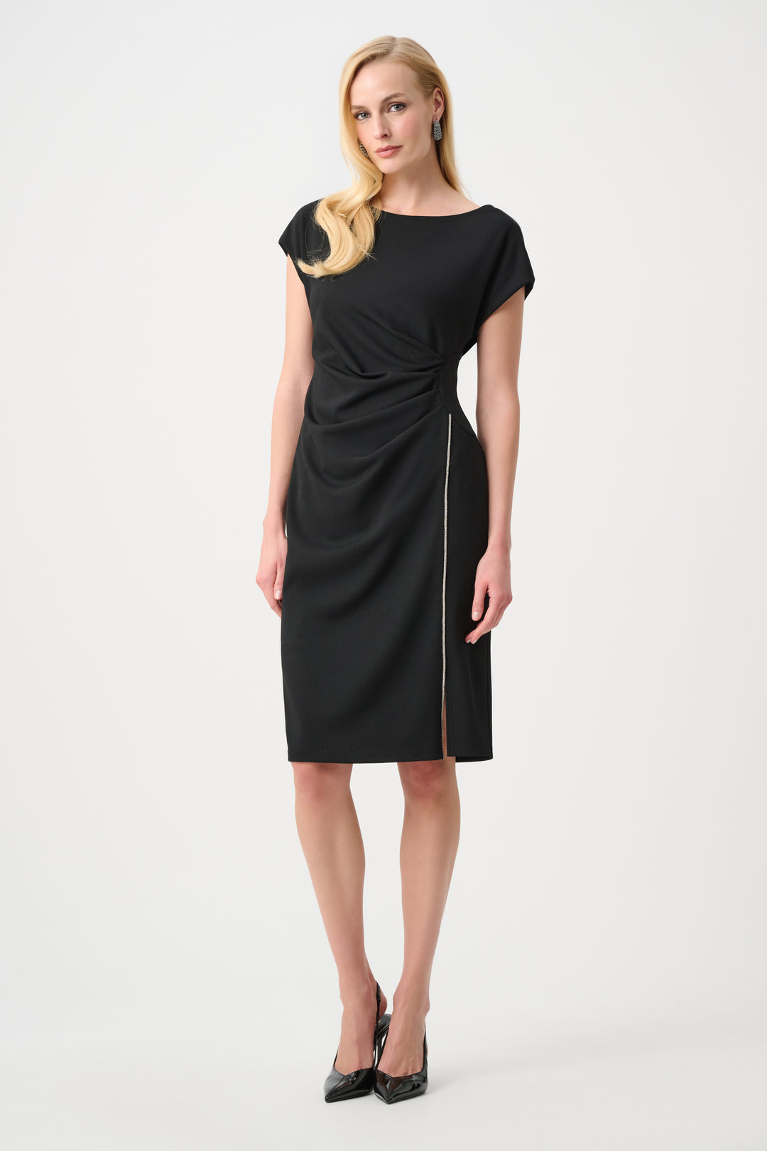 Joseph Ribkoff Sheath Dress With Rhinestones Piping Style 261713XF26