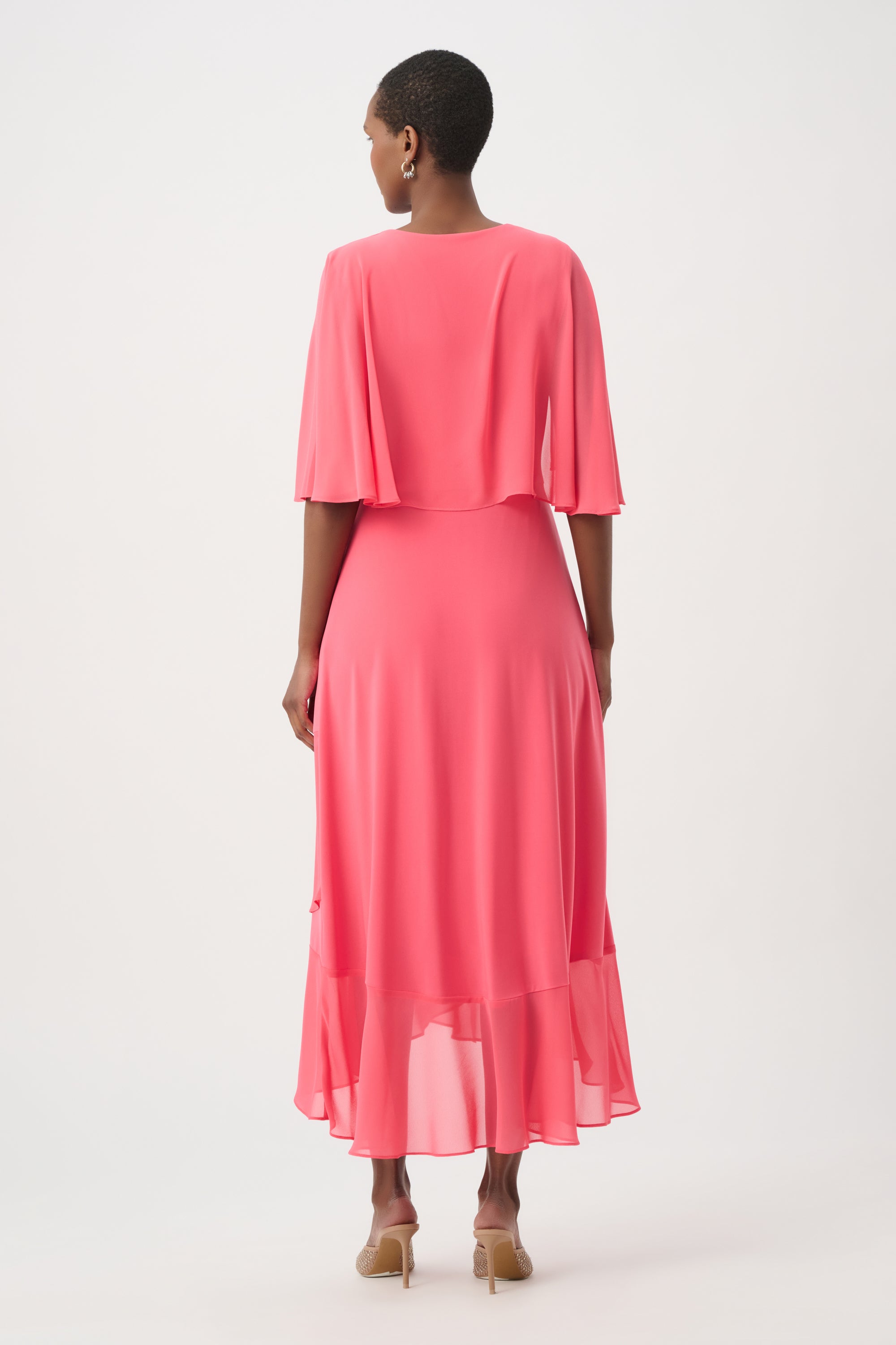 Joseph Ribkoff Flowy Wrap Dress With Buckle Rhinestones Detail Style 261714 Sky Blue / 22 Joseph Ribkoff Flowy Wrap Dress With Buckle Rhinestones Detail Style 261714 Sky Blue / 22