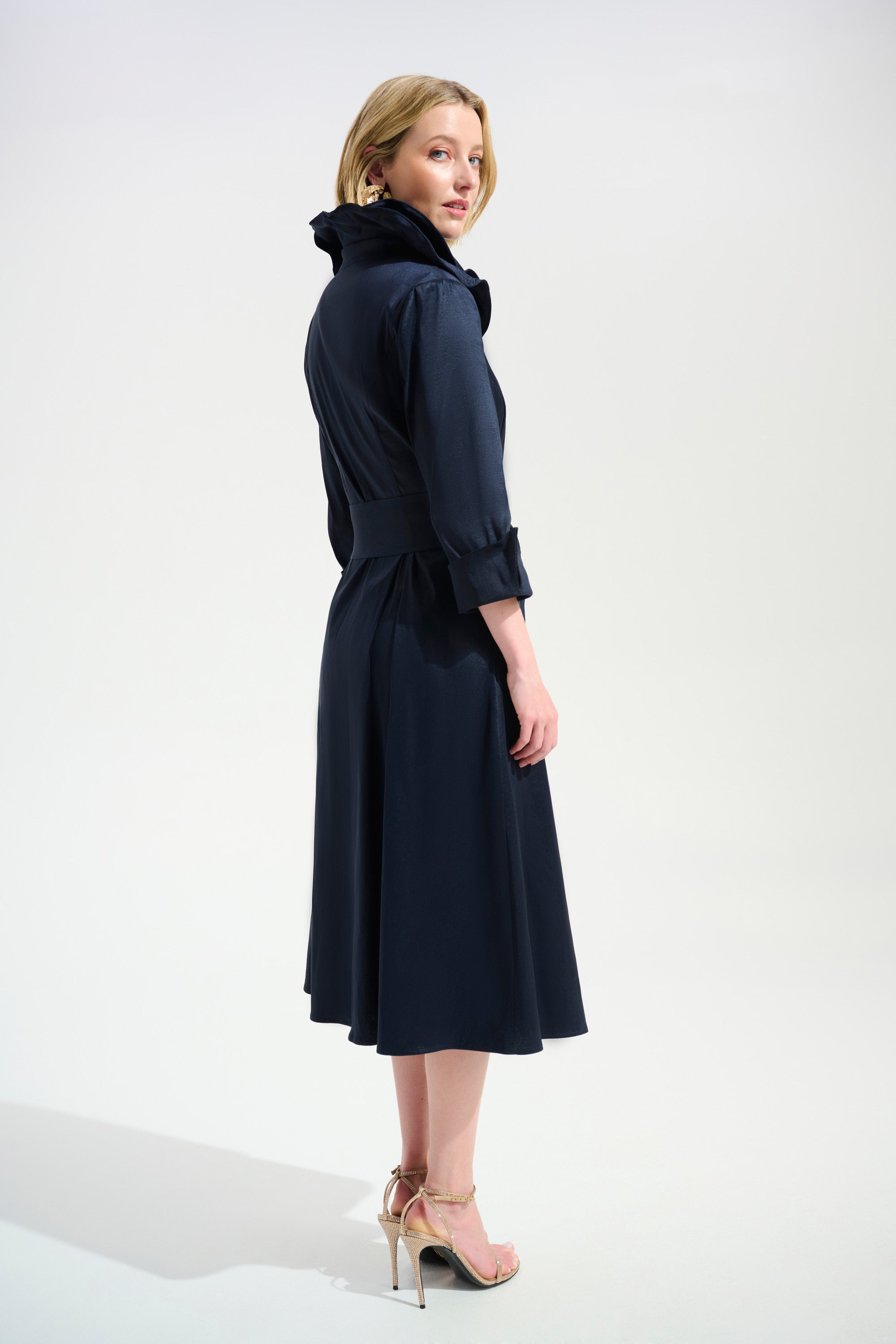 Joseph Ribkoff Fit and Flare Dress with Lapel Collar Style 261719 Royal Sapphire / 4 Joseph Ribkoff Fit and Flare Dress with Lapel Collar Style 261719 Royal Sapphire / 4