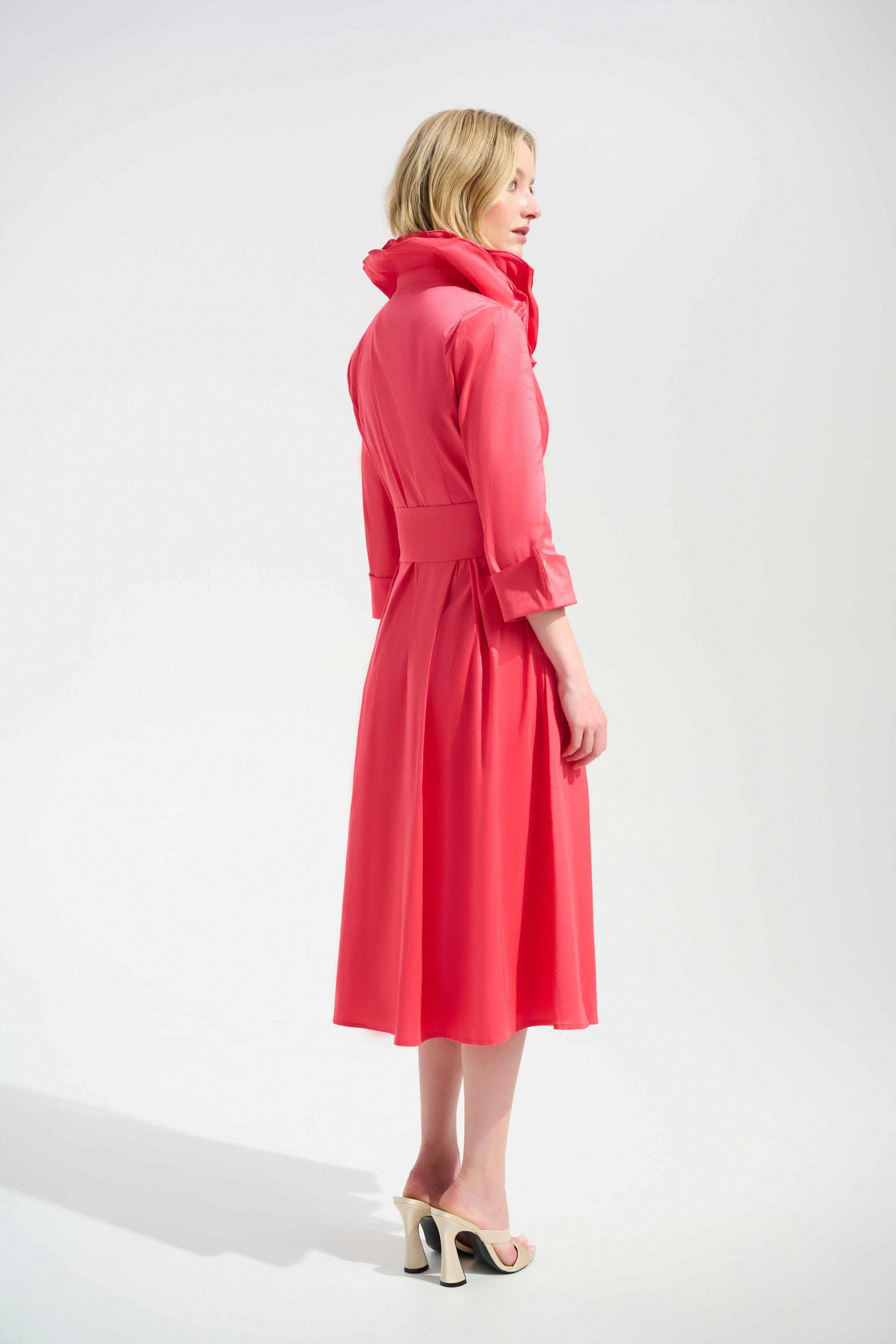 fit and flare dress with collar London Times Plus Size Foldover-Neck Fit & Flare Dress - Navy