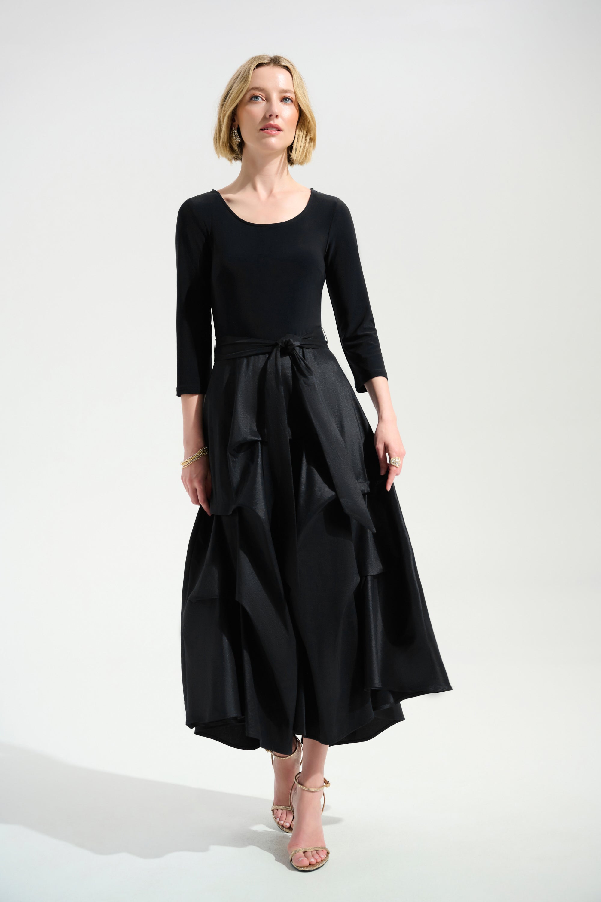 fit and flare taffeta dress Joseph Ribkoff Stretch Taffeta Fit & Flare Dress Style 253777