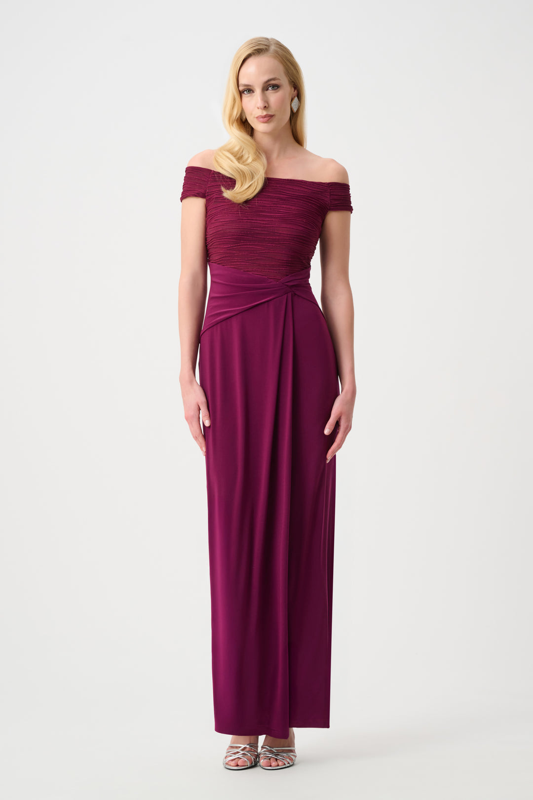 Joseph Ribkoff Signature Off-Shoulder Sheath Gown Style 261733F26