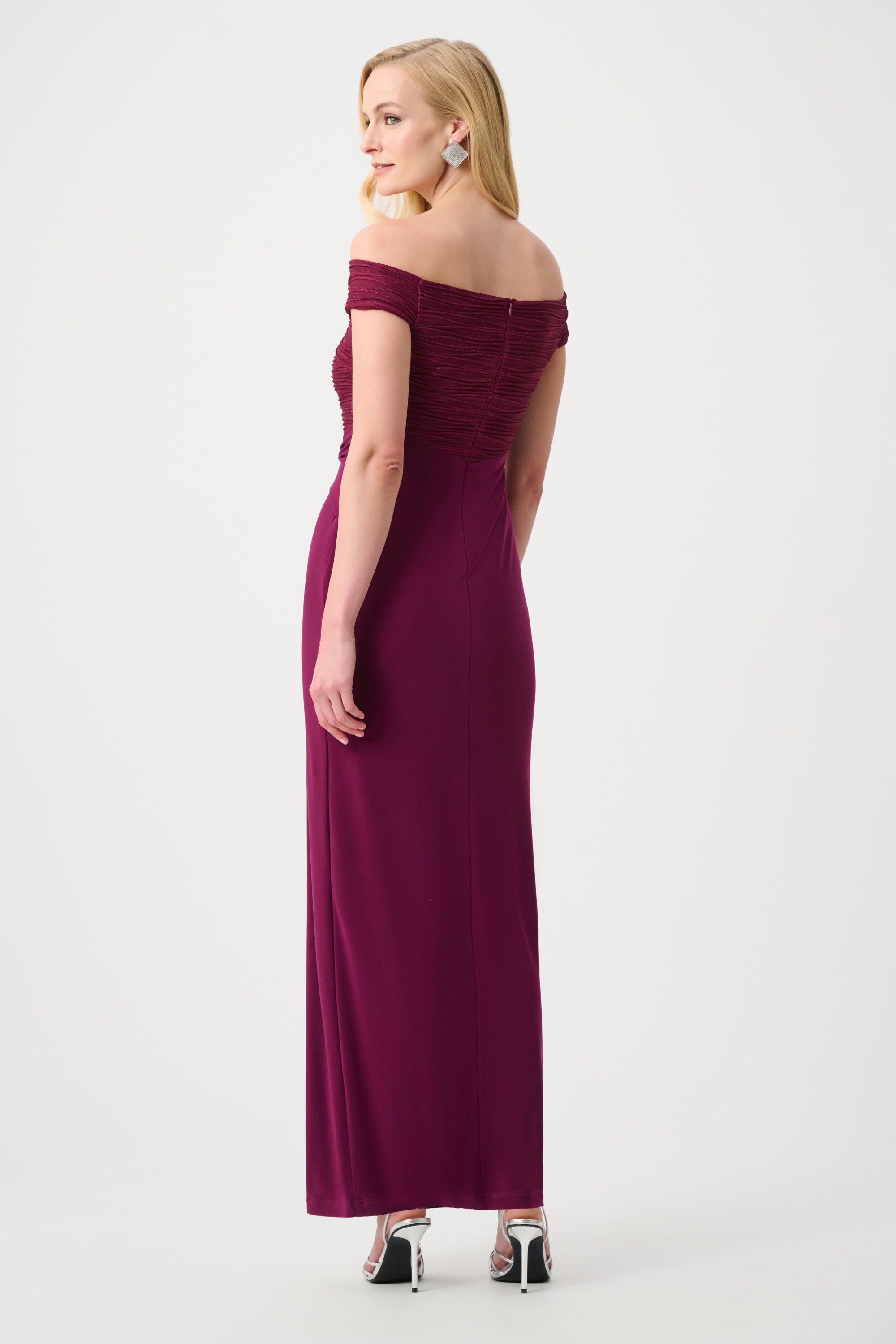 joseph ribkoff evening dresses Dress 254049 Merlot / 14 elevating workwear Joseph Ribkoff sparkle long evening