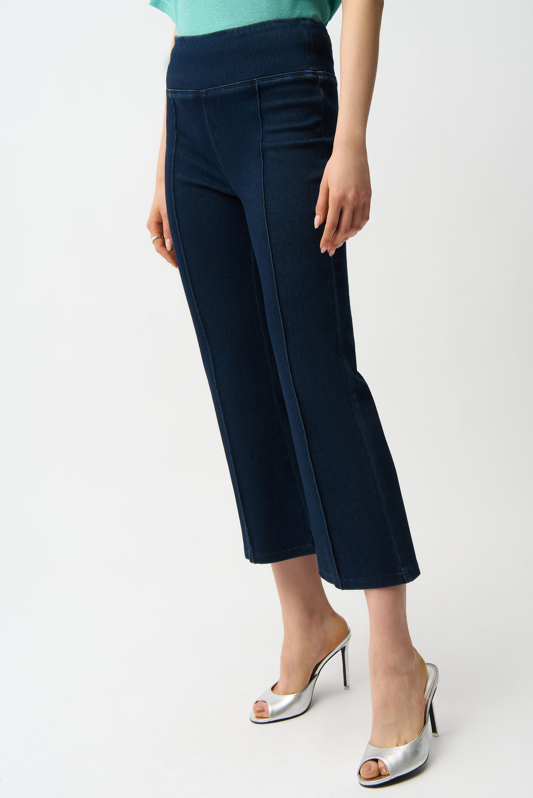 Joseph Ribkoff Knit Denim Cropped Flare Pant Style 261953
