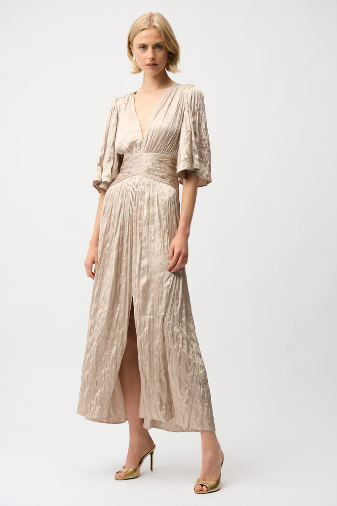 Joseph Ribkoff Fit & Flare Pleated Dress with Knot Waist Detail