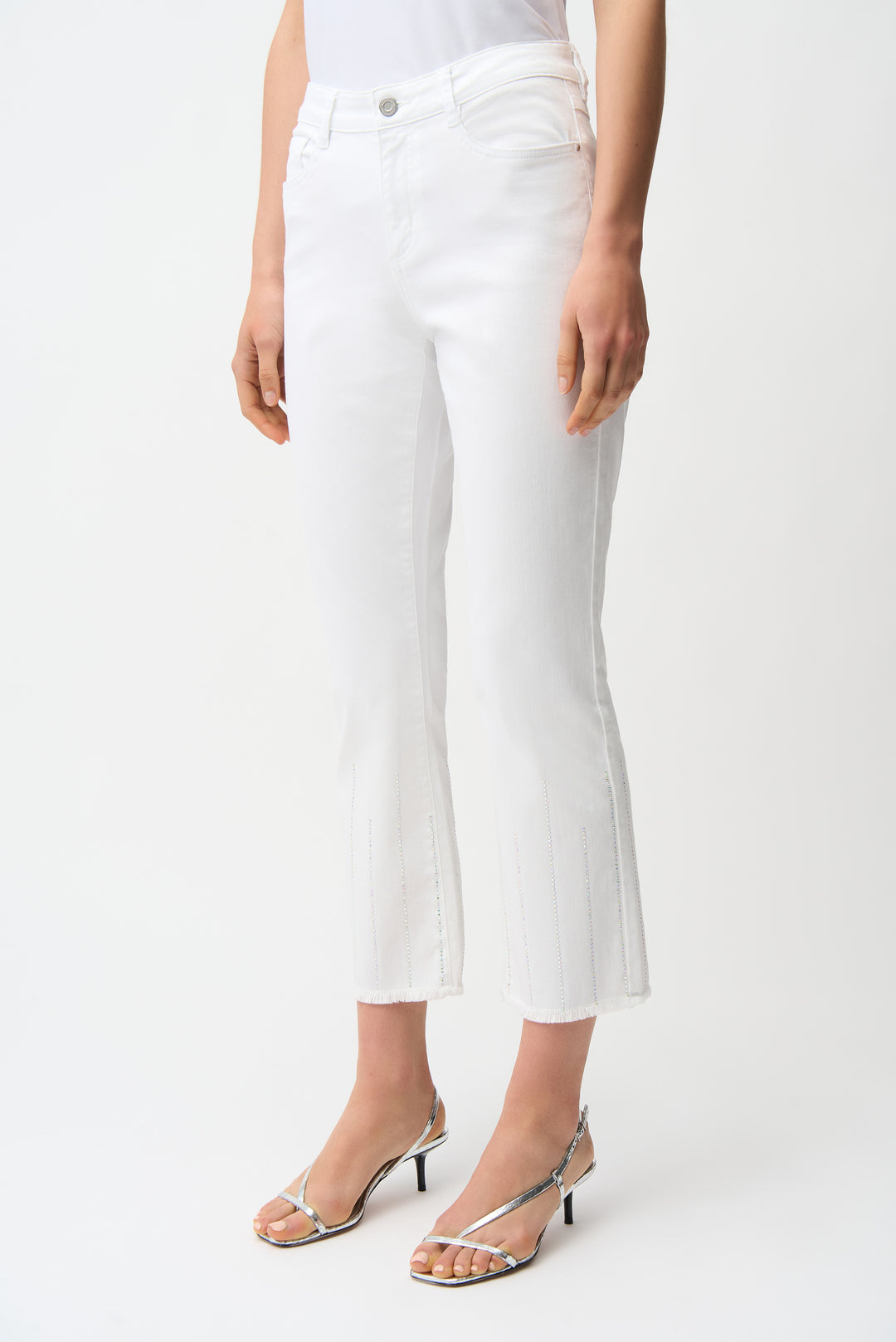 Joseph Ribkoff Straight Crop Jeans With Rhinestones Style 261974