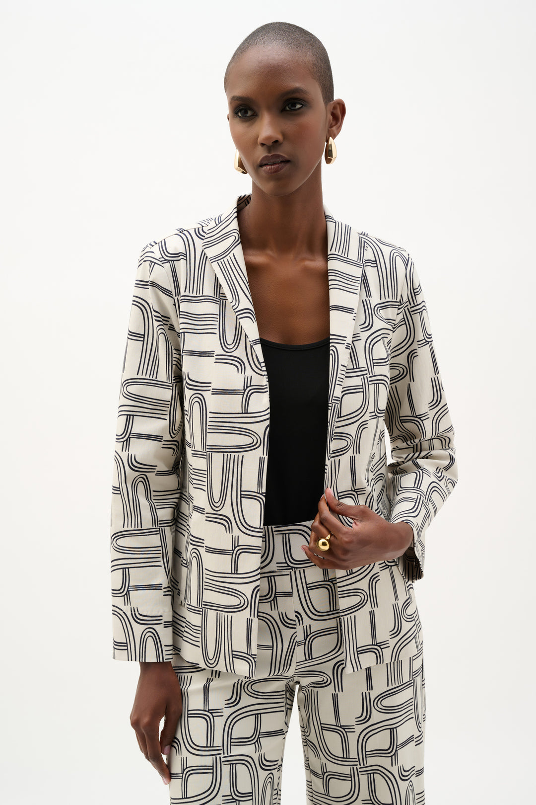 Joseph Ribkoff Geometric Print Straight-Cut Jacket Style 262047