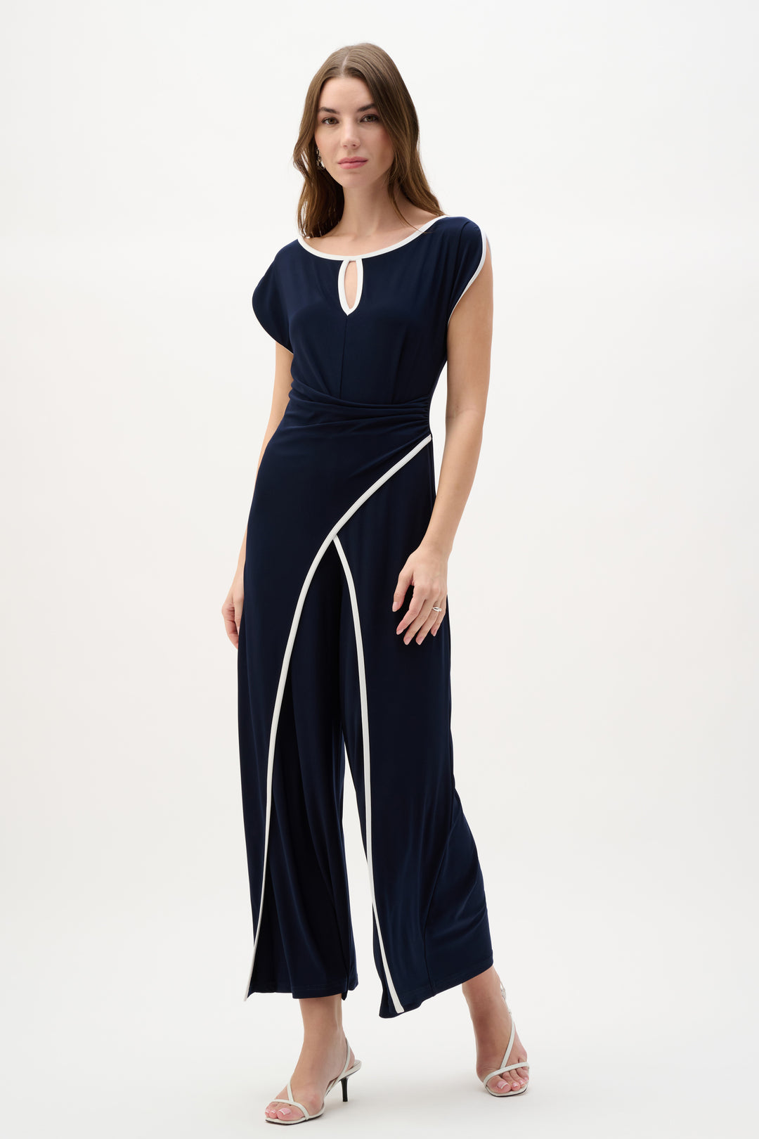 Joseph Ribkoff Culotte Jumpsuit With Draped Bodice Style 262092