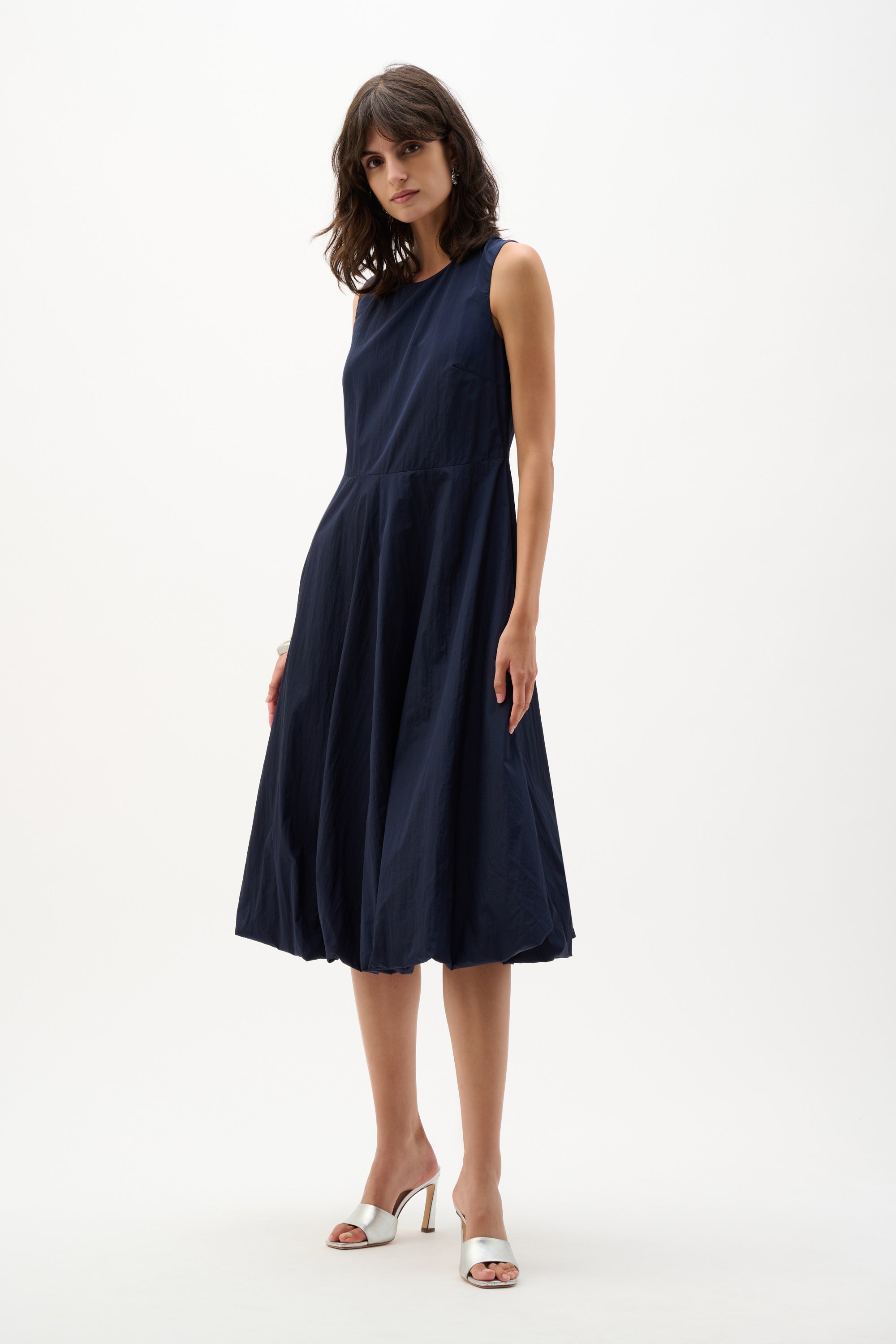 Joseph Ribkoff A-Line Dress With Bubble Skirt Style 262115 Midnight Blue / 2 Joseph Ribkoff A-Line Dress With Bubble Skirt Style 262115 Midnight Blue / 2