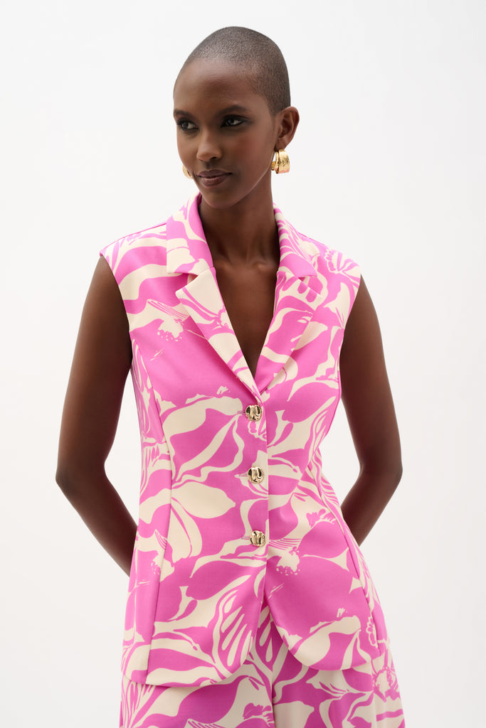 Joseph Ribkoff Floral Print Sleeveless Vest Style 262124 – DECABANA