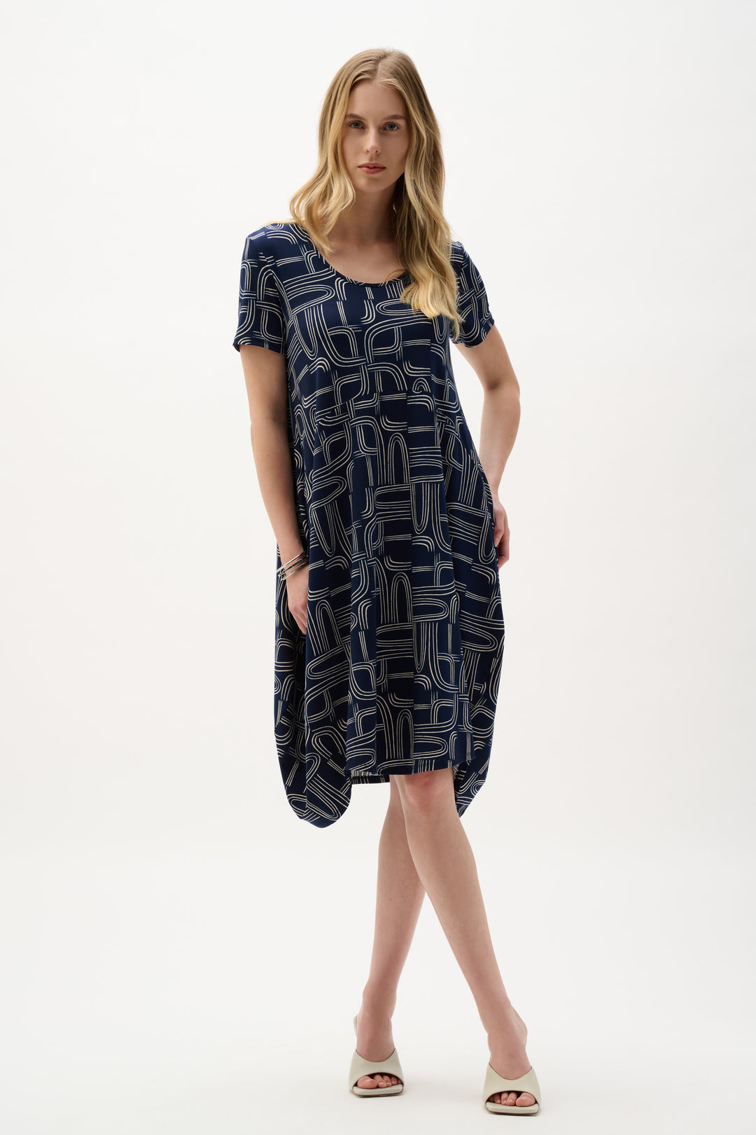 Joseph Ribkoff Geometric Print Cocoon Dress Style 262135
