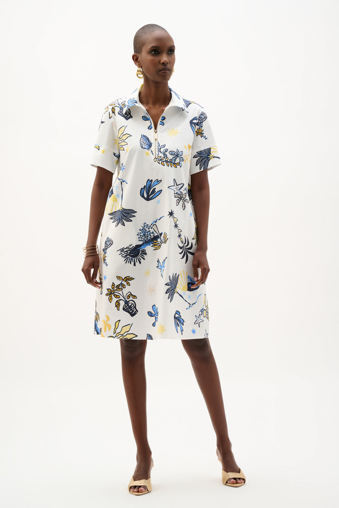 Joseph Ribkoff Tropical Print A-Line Dress Style 262139