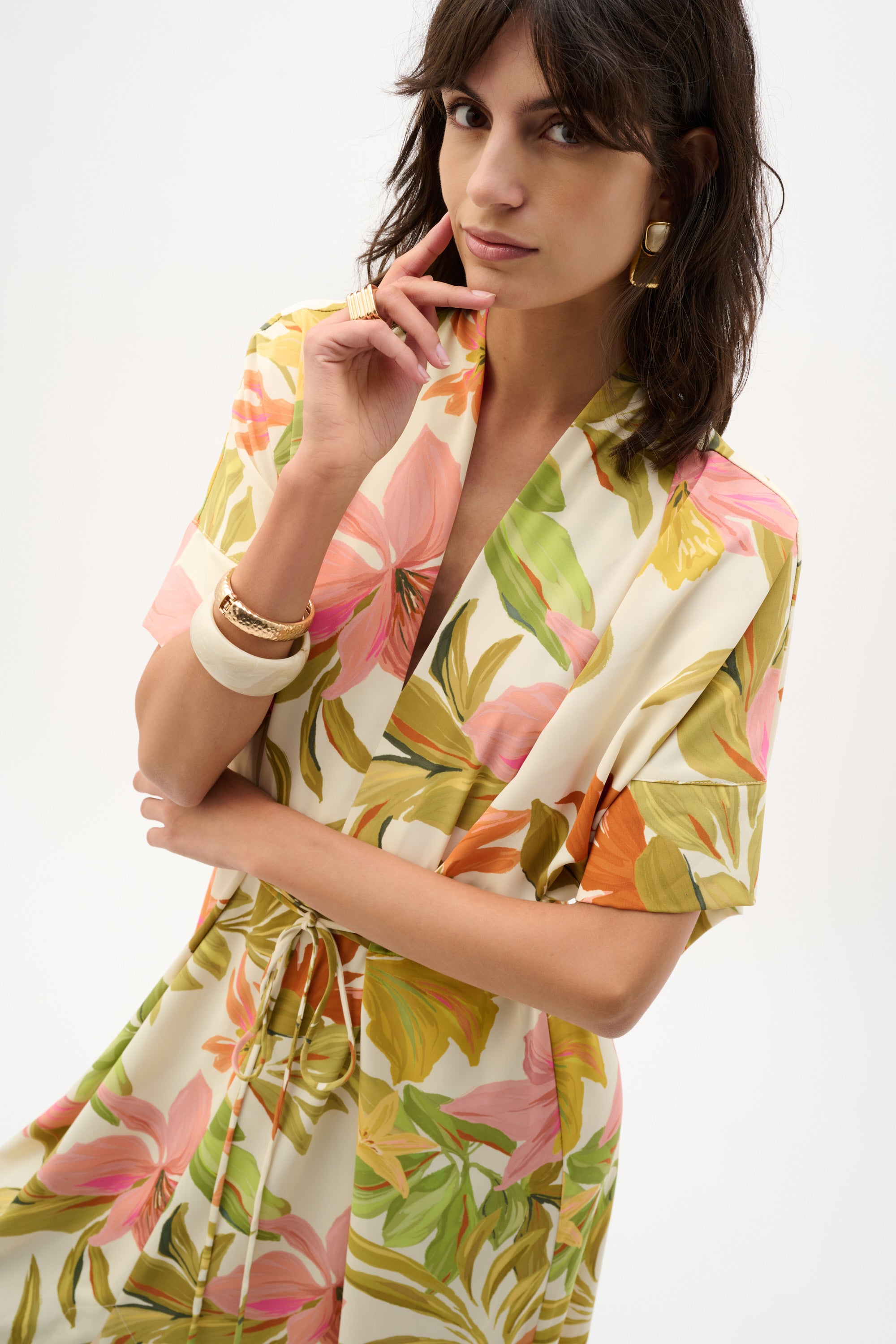 Joseph Ribkoff Tropical Print Fit And Flare Dress Style 262177 DECABANA Joseph Ribkoff Tropical Print Fit And Flare Dress Style 262177 DECABANA