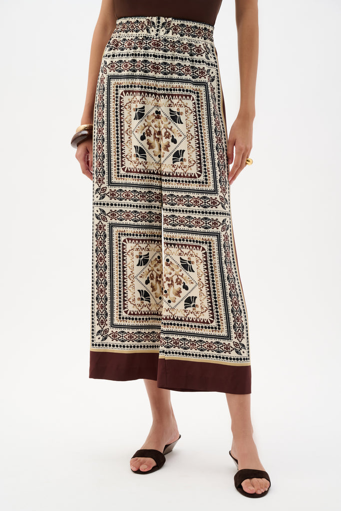 Joseph Ribkoff Scarf Print Wide-Leg Pull-On Pants Style 262261