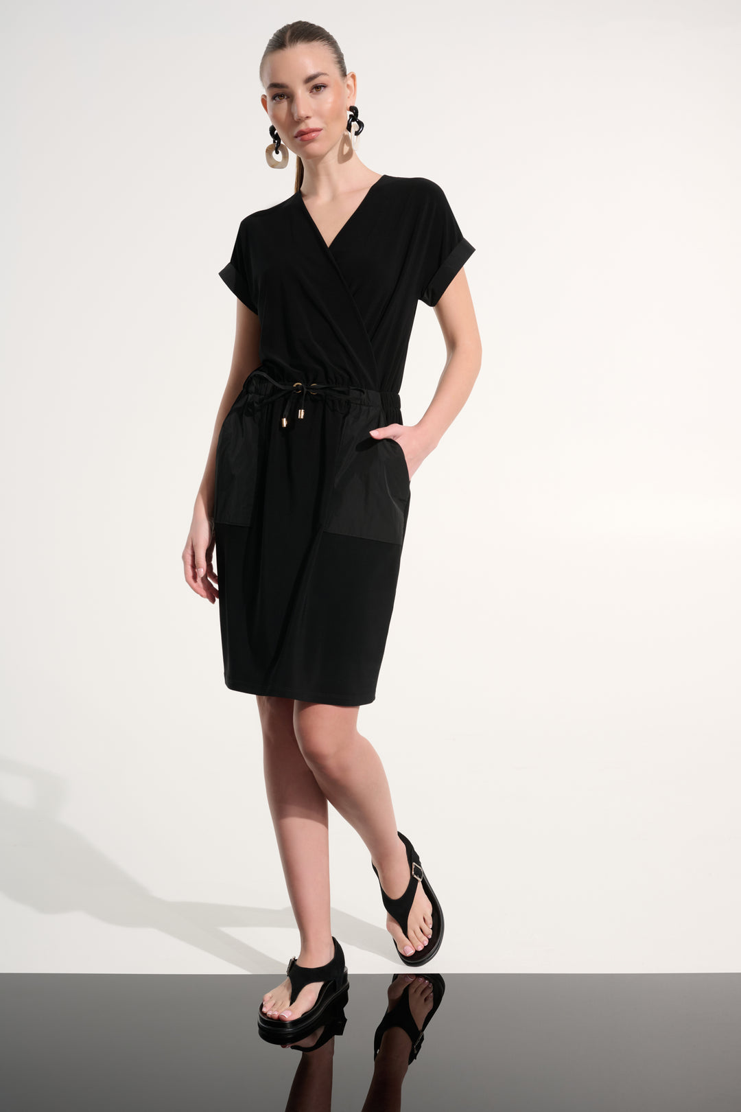 Joseph Ribkoff Silky Knit And Memory Straight Wrap Dress Style 262630.