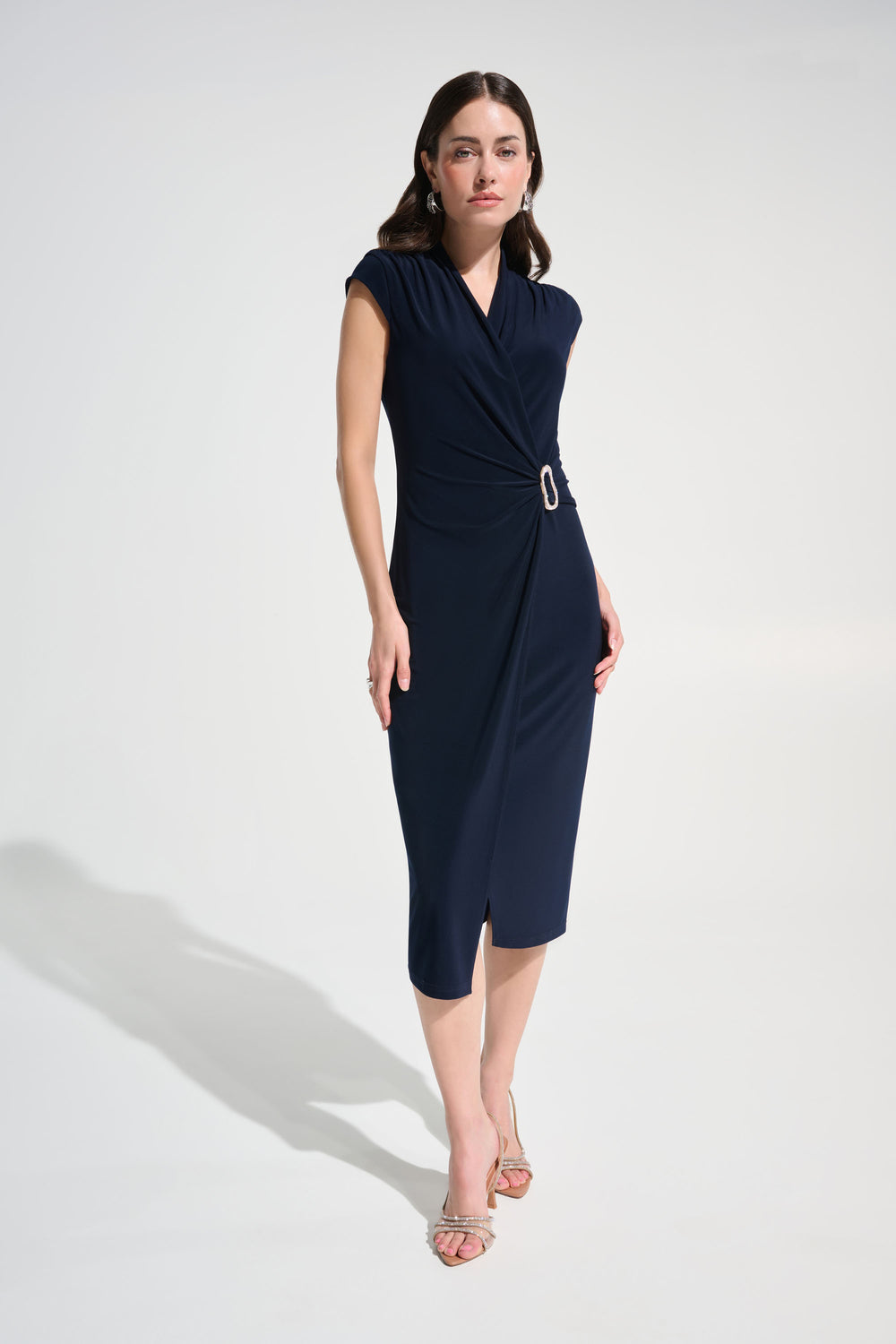 Joseph Ribkoff Wrap Sheath Dress With Rhinestone Detail Style 262715