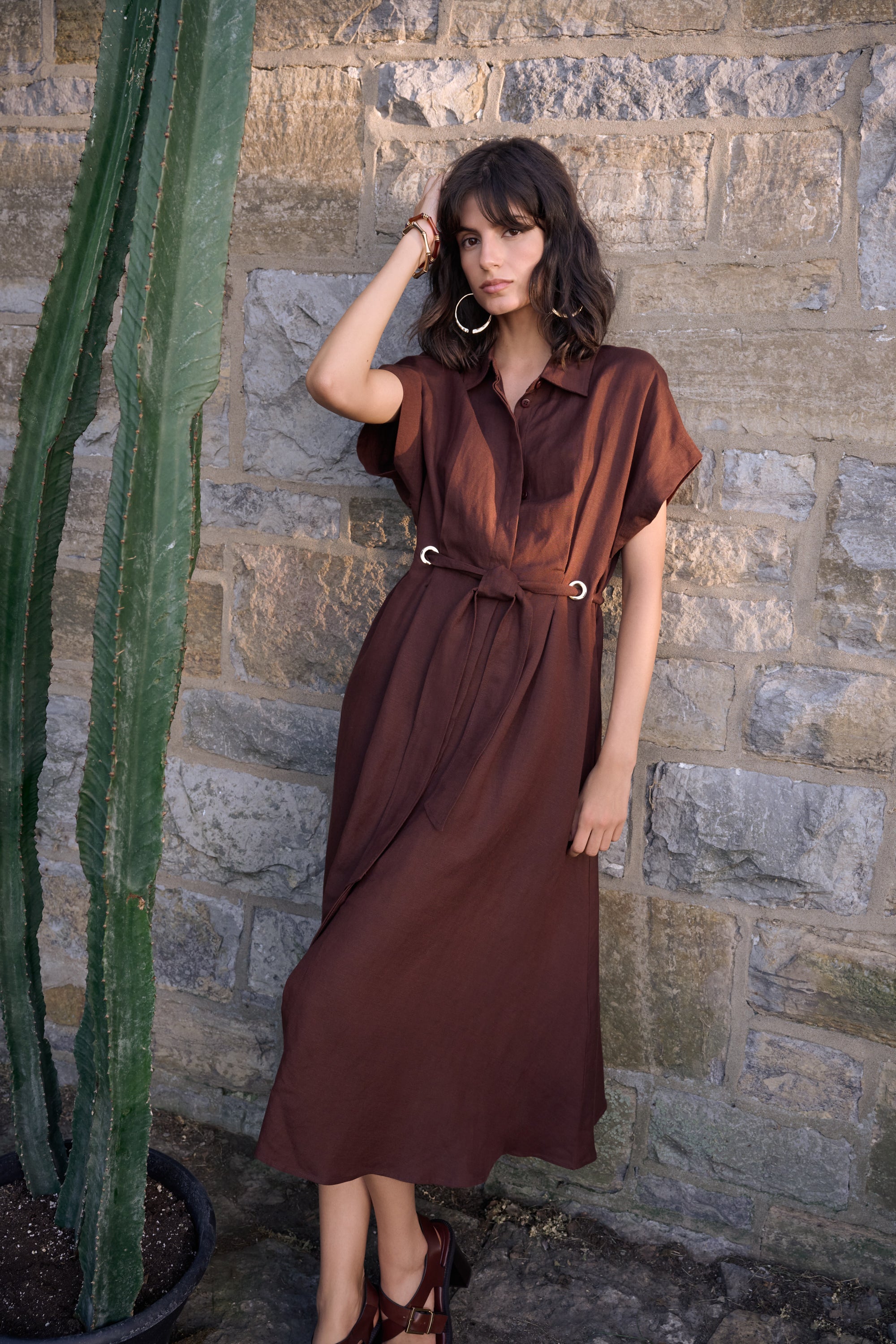 Joseph Ribkoff Linen Blend Fit And Flare Shirt Dress With Sash 262907 Joseph Ribkoff Linen Blend Fit And Flare Shirt Dress With Sash 262907