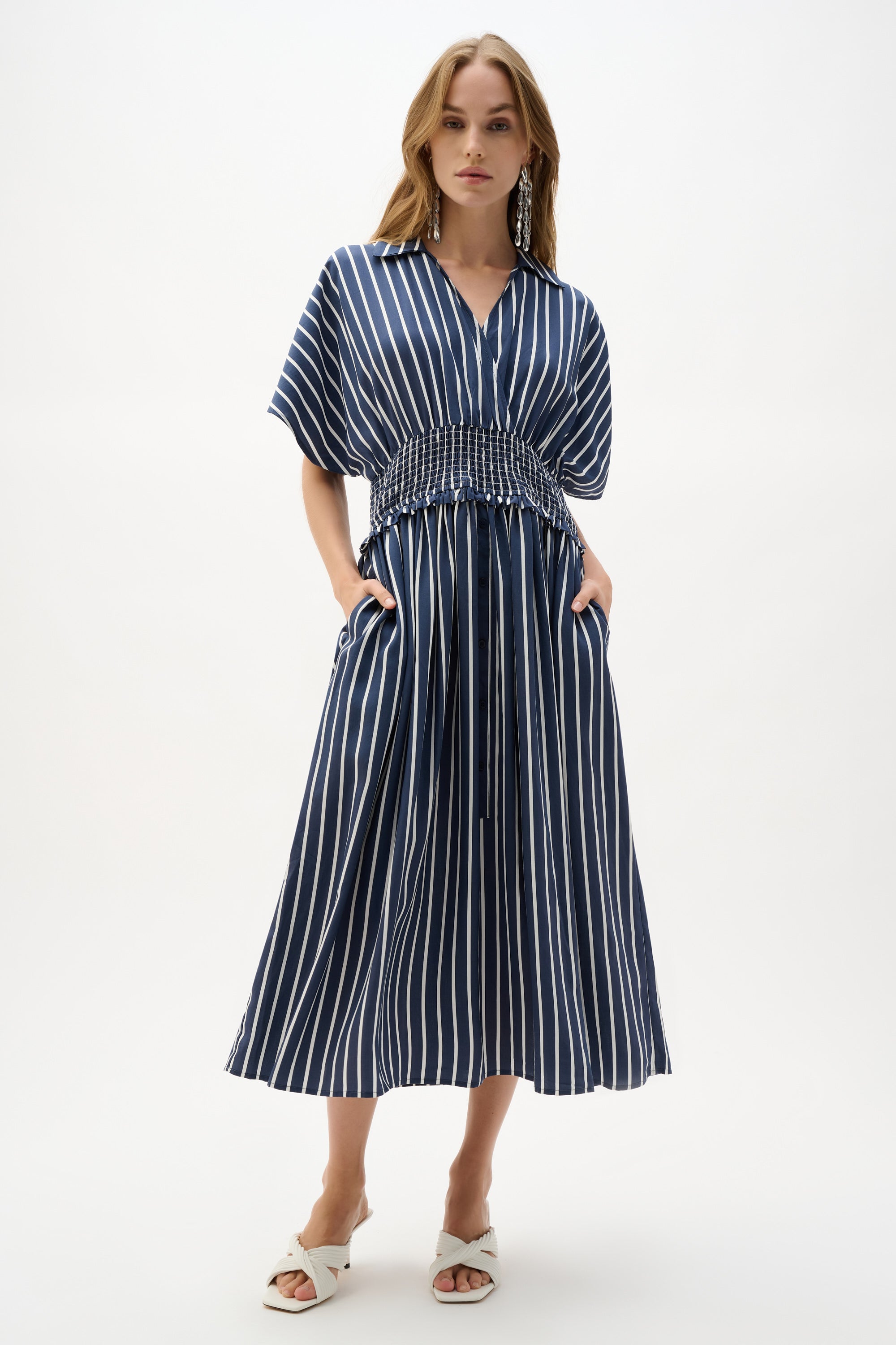 Joseph Ribkoff Flowy Stripe Print Fit & Flare Dress Style 262912 Joseph Ribkoff Flowy Stripe Print Fit & Flare Dress Style 262912