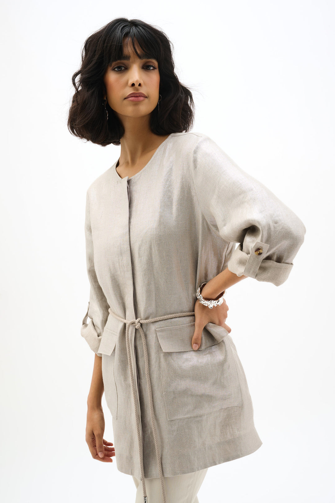 Joseph Ribkoff Foiled Linen Versatile Jacket Style 262979