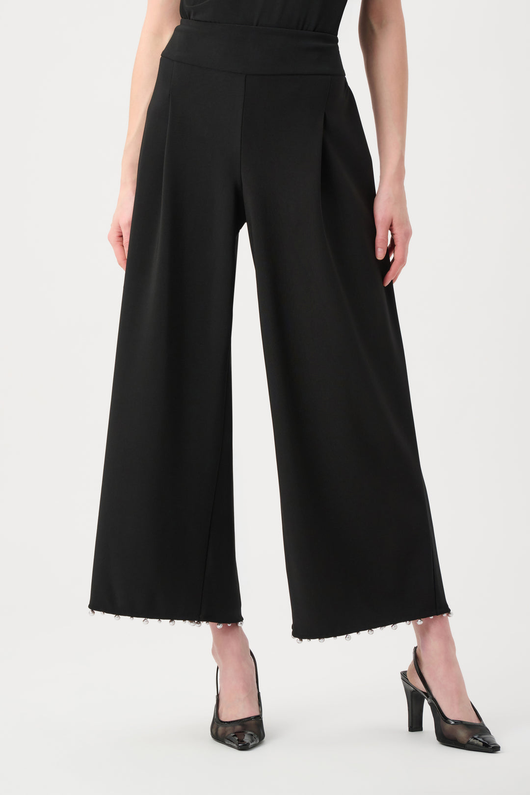 Joseph Ribkoff Pearl-Trim Culotte Pants Style 263007