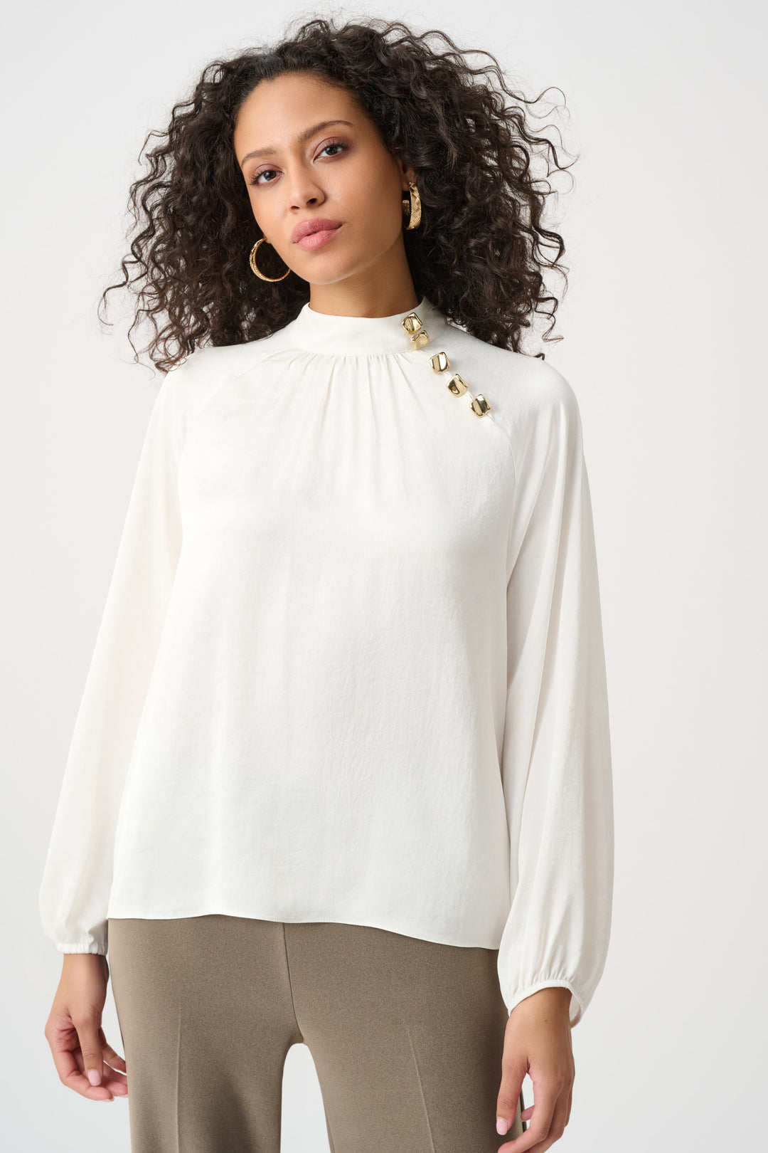 Joseph Ribkoff Satin Stand-Collar Top Style 263020