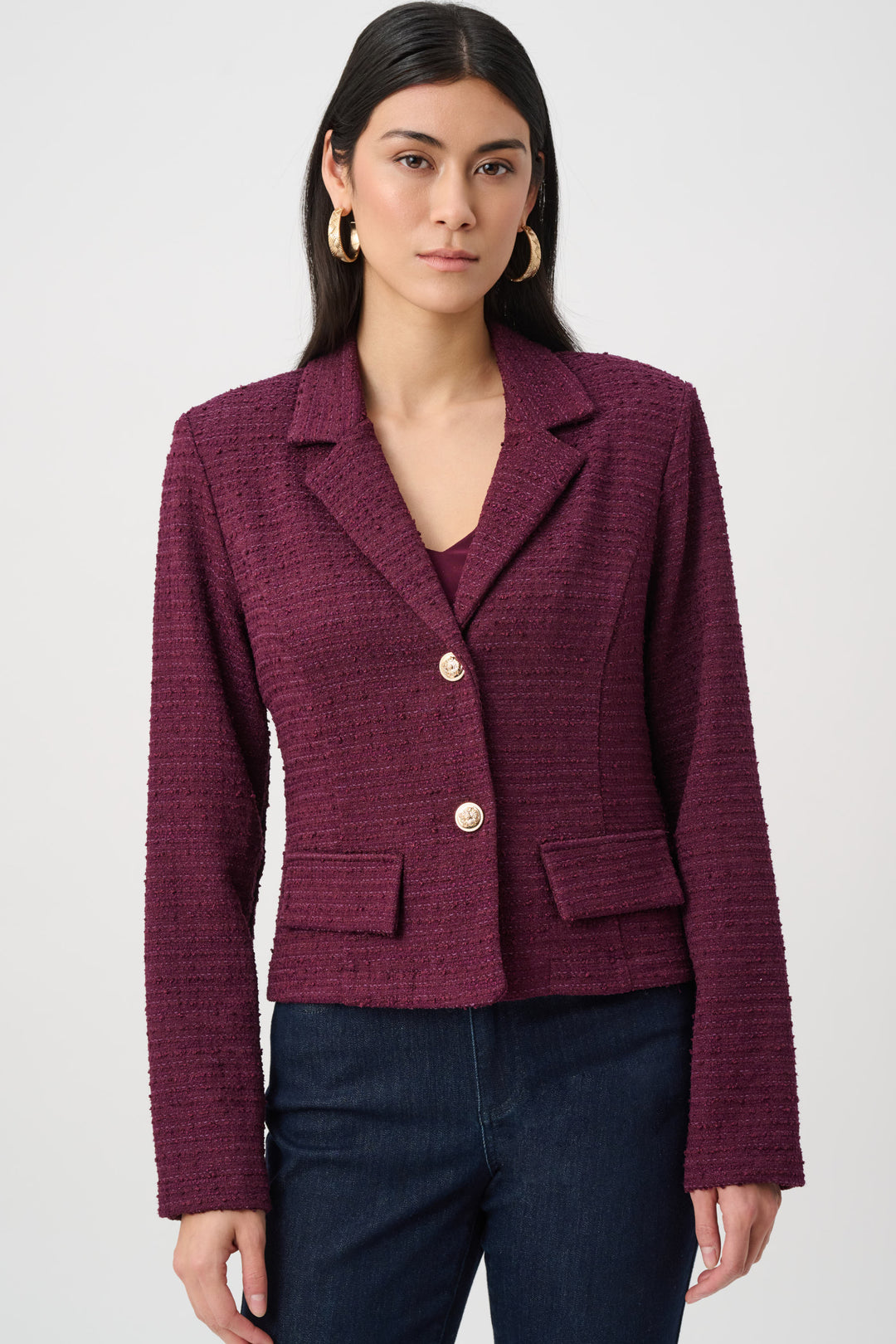 Joseph Ribkoff Bouclé Notched Collar Blazer Style 263033