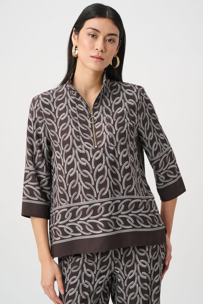 Joseph Ribkoff Chain Print Boxy Top Style 263054 – DECABANA