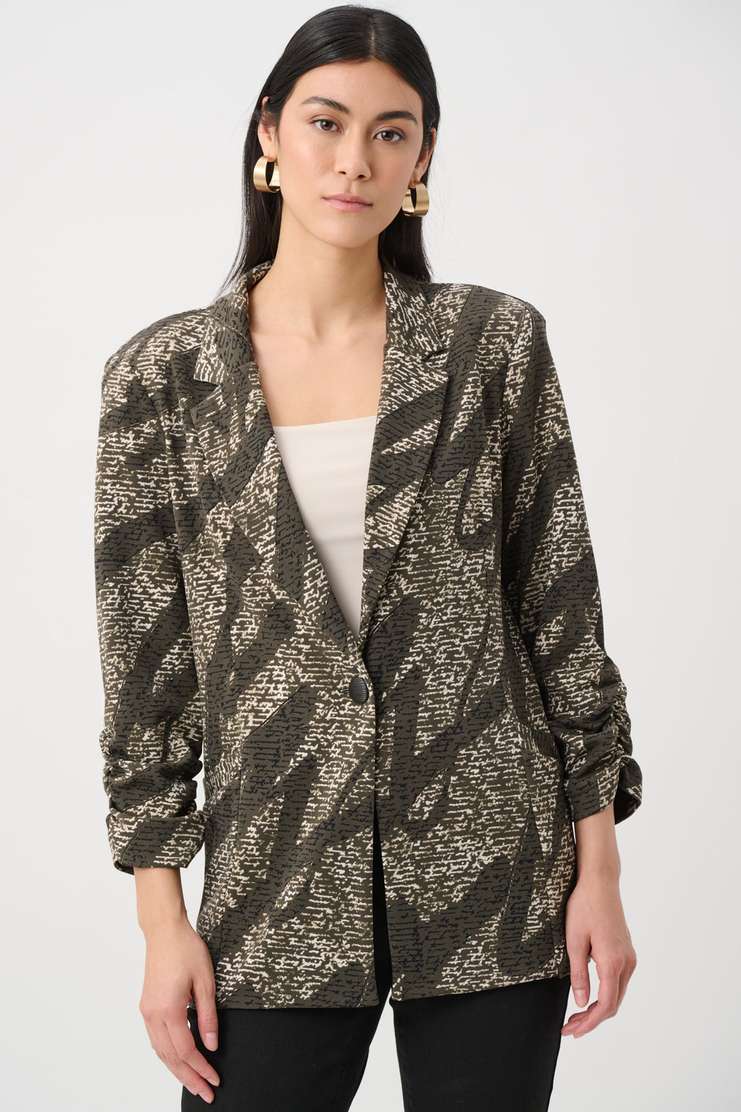 Joseph Ribkoff Abstract Print Straight Blazer Style 263056