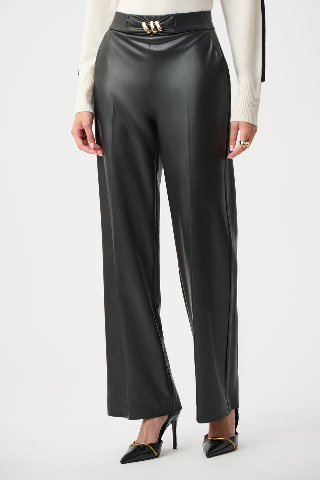 Joseph Ribkoff Leatherette Wide-Leg Pull-On Pants Style 263063