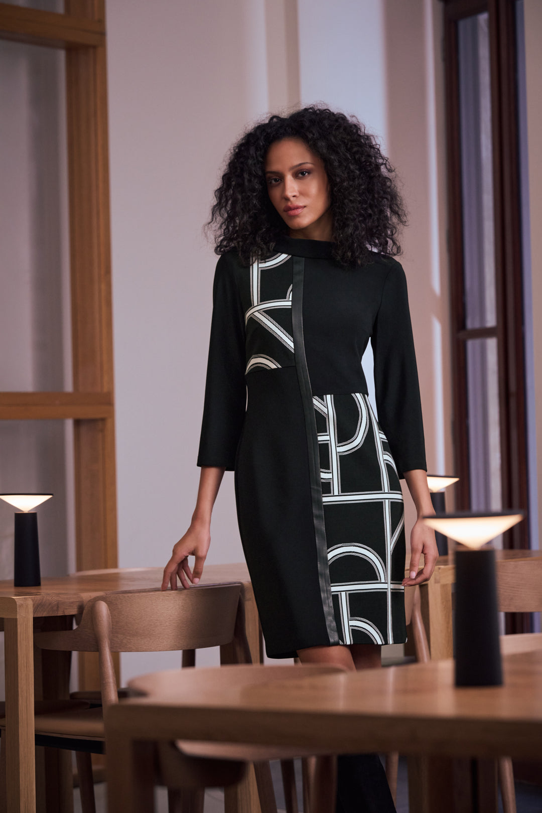 Joseph Ribkoff Geometric Color Block Dress Style 263075