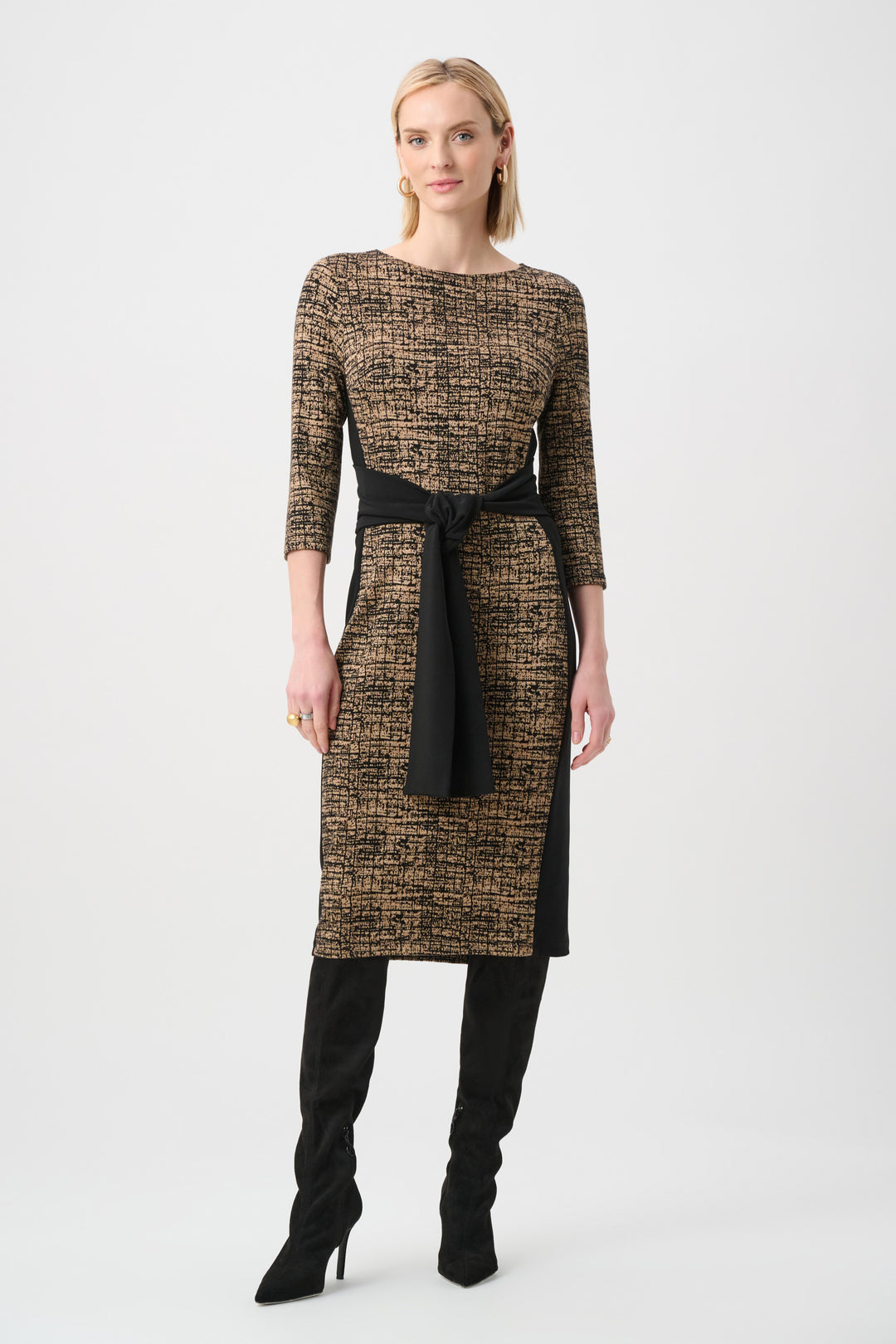 Joseph Ribkoff Abstract Jacquard Knit Sheath Dress Style 263076.