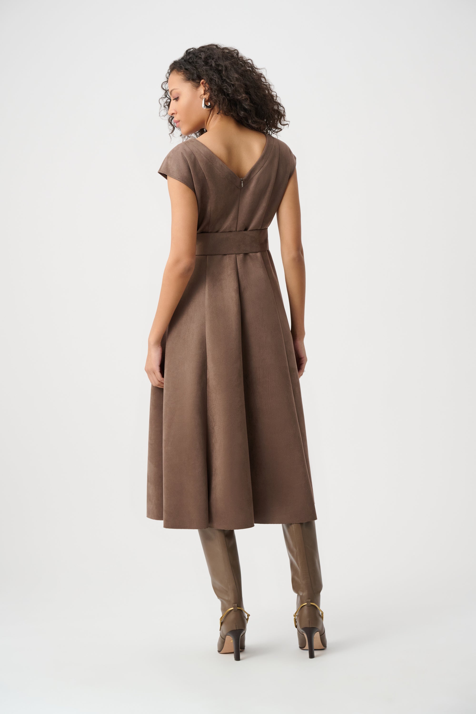 Joseph Ribkoff Scuba Suede Fit-and-Flare Dress Style 263105 DECABANA Joseph Ribkoff Scuba Suede Fit-and-Flare Dress Style 263105 DECABANA