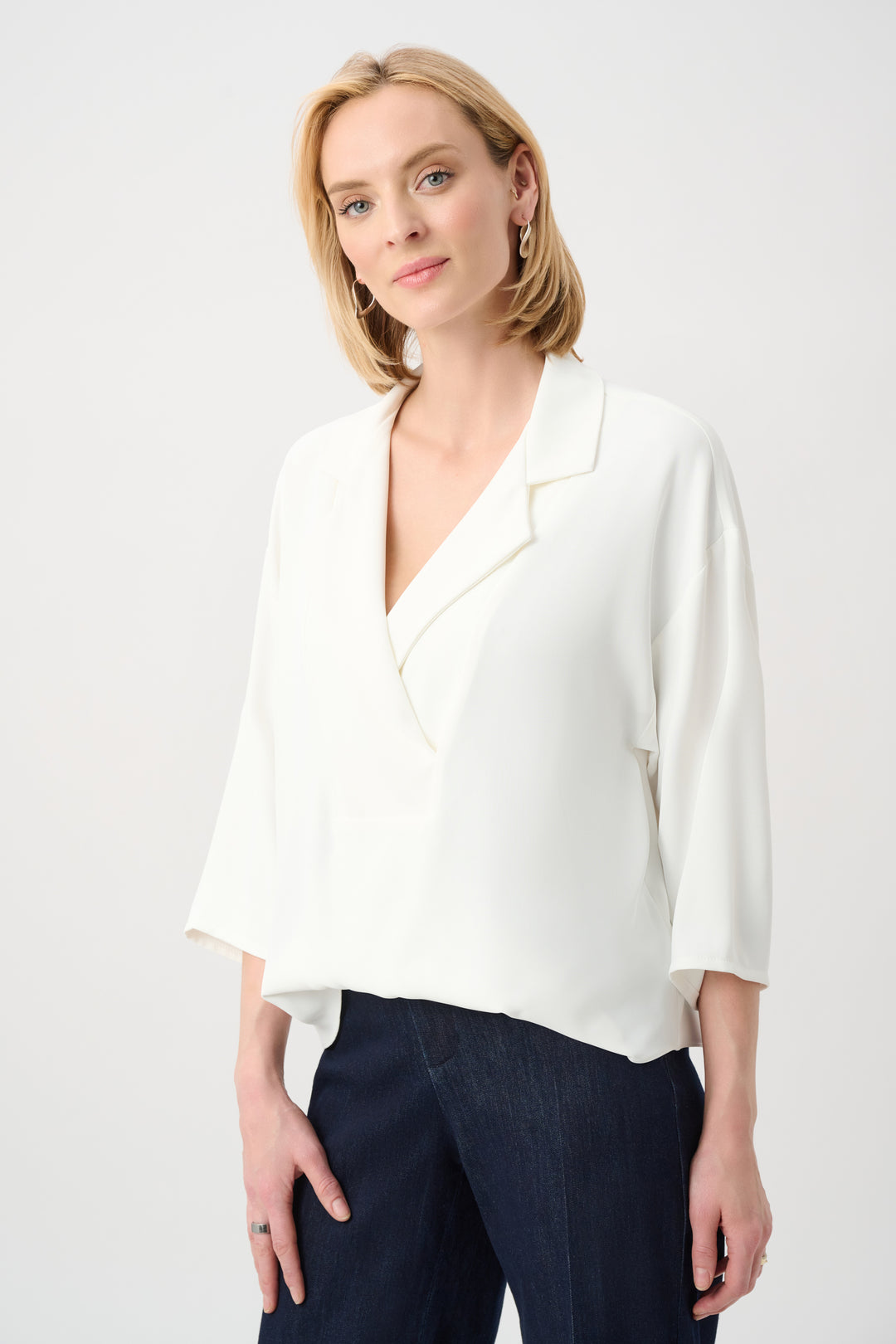 Joseph Ribkoff Boxy Top With Notched Collar Style 263109