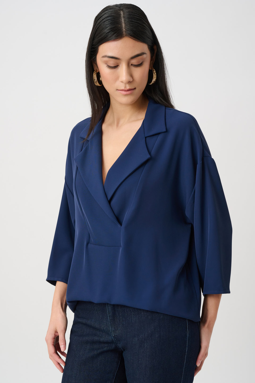 Joseph Ribkoff Boxy Top With Notched Collar Style 263109