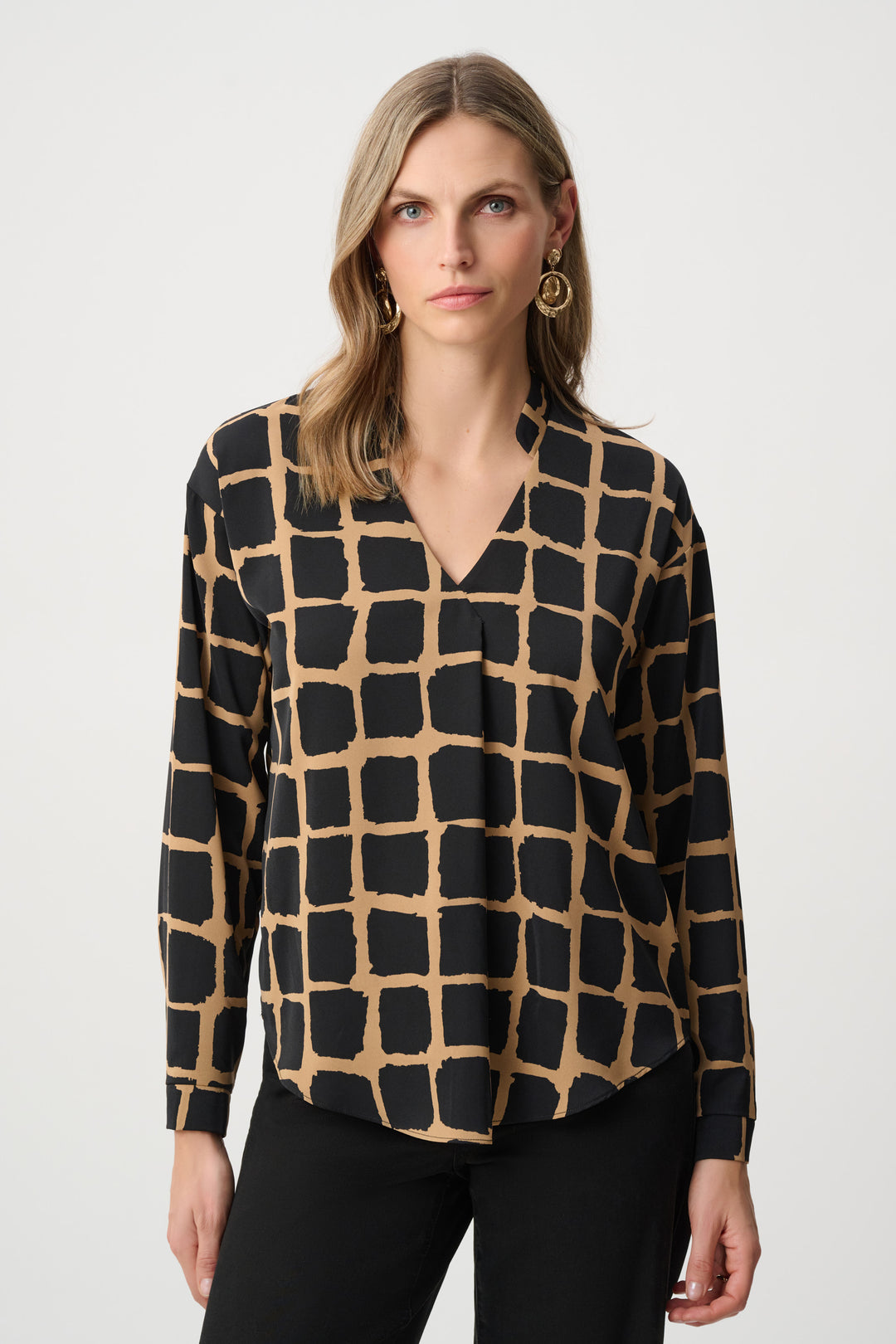 Joseph Ribkoff Abstract Print Boxy Top Style 263169
